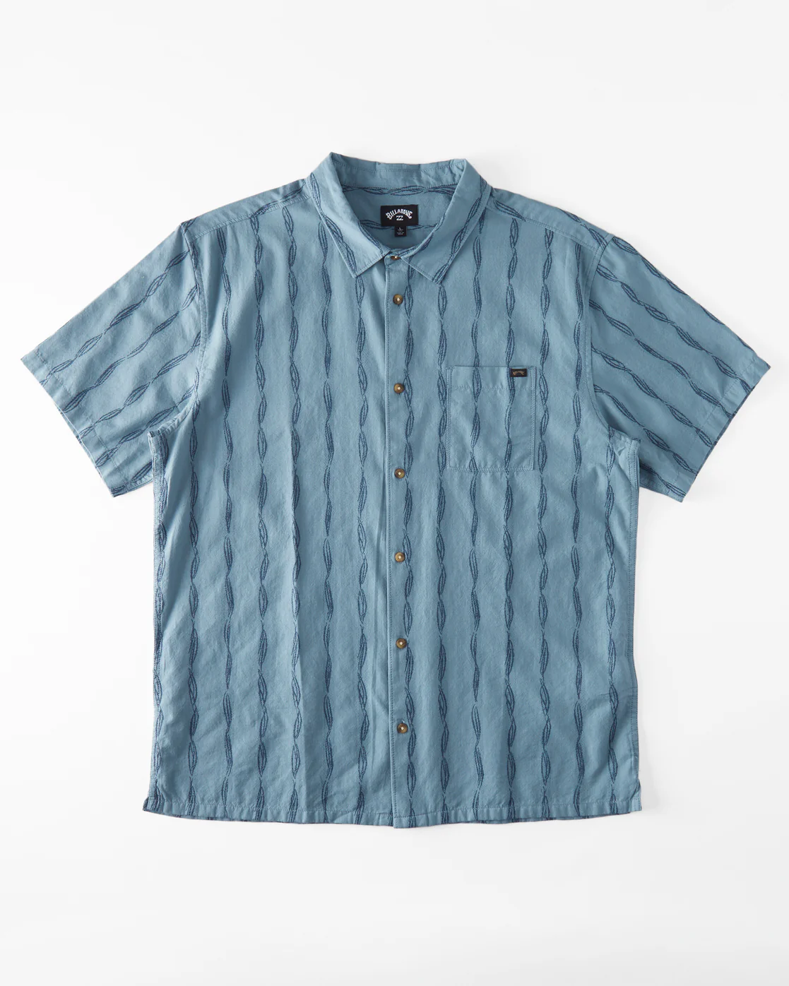 Billabong Sundays Jacquard Short Sleeve Shirt - Washed Blue -Biliabong Outlet