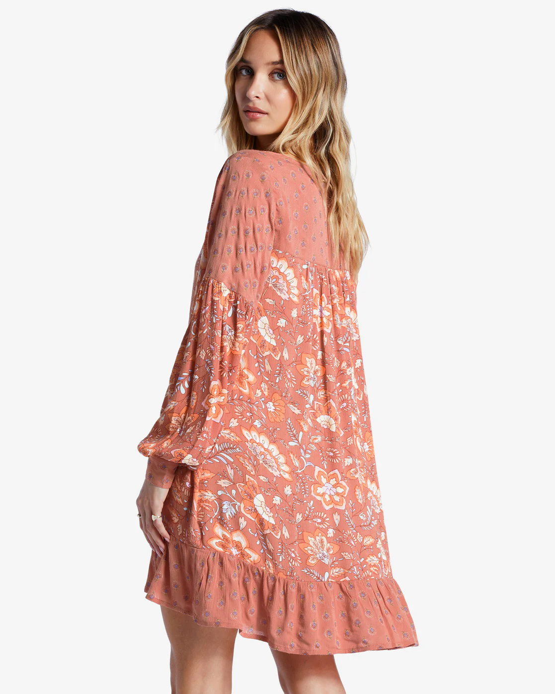 Billabong Free As Can Be Babydoll Dress - Rose Dawn -Biliabong Outlet