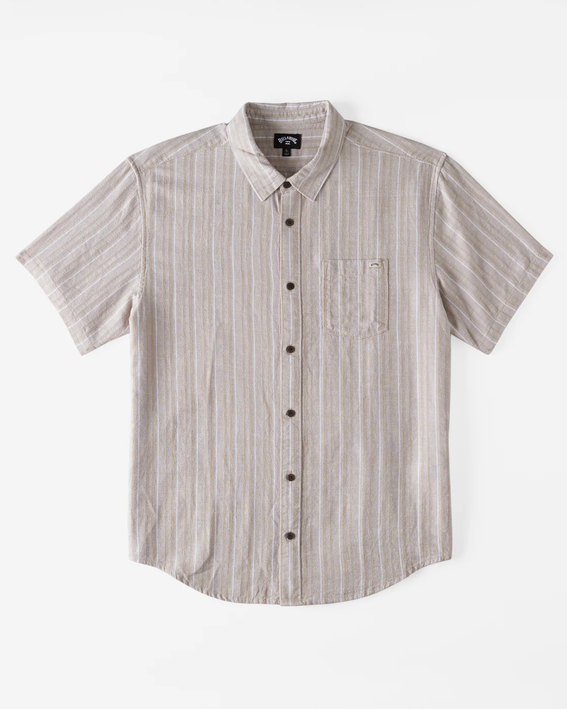 Billabong All Day Stripe Short Sleeve Woven Shirt - Stone -Biliabong Outlet