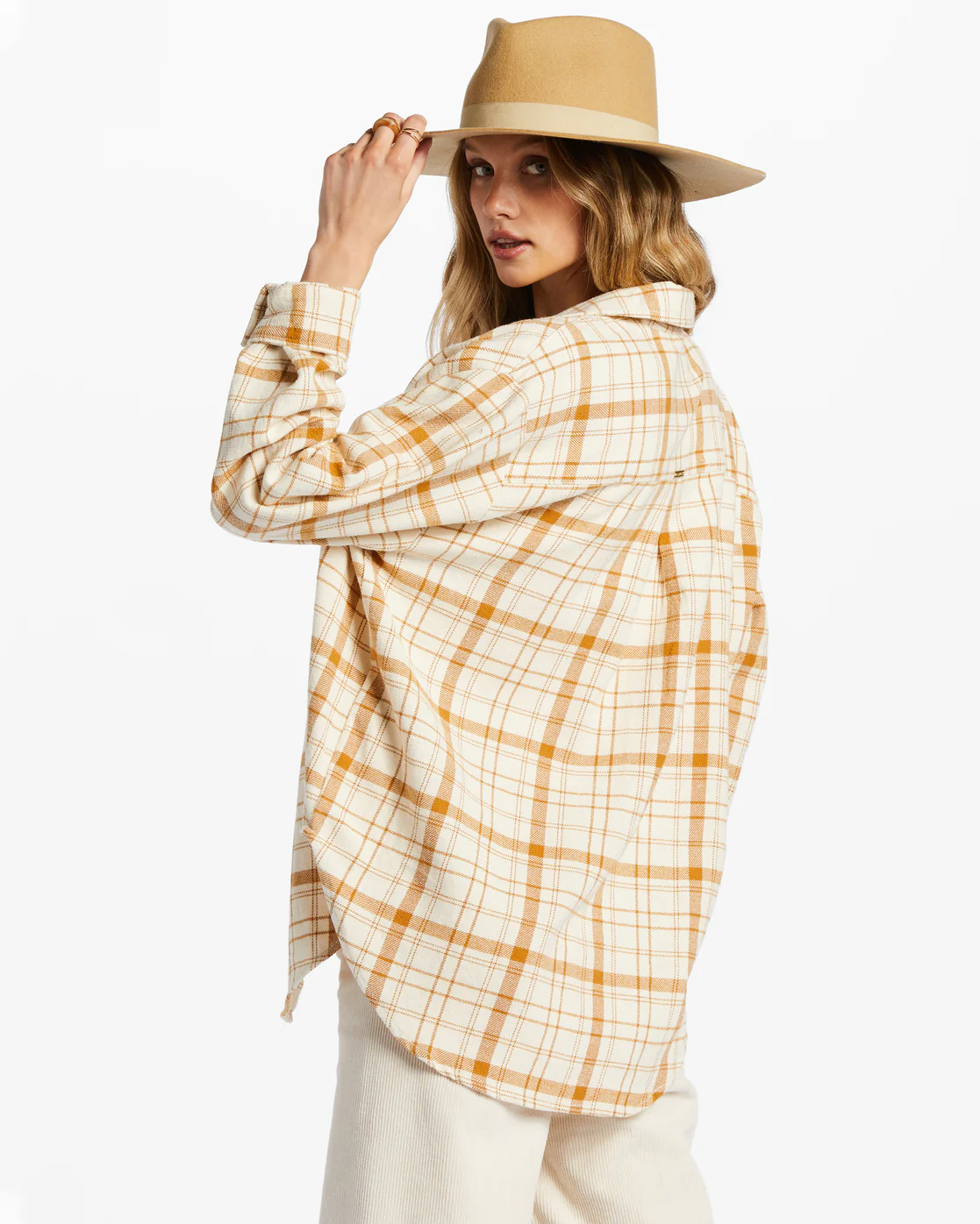 Billabong So Stoked Long Sleeve Flannel Shirt - White Cap -Biliabong Outlet
