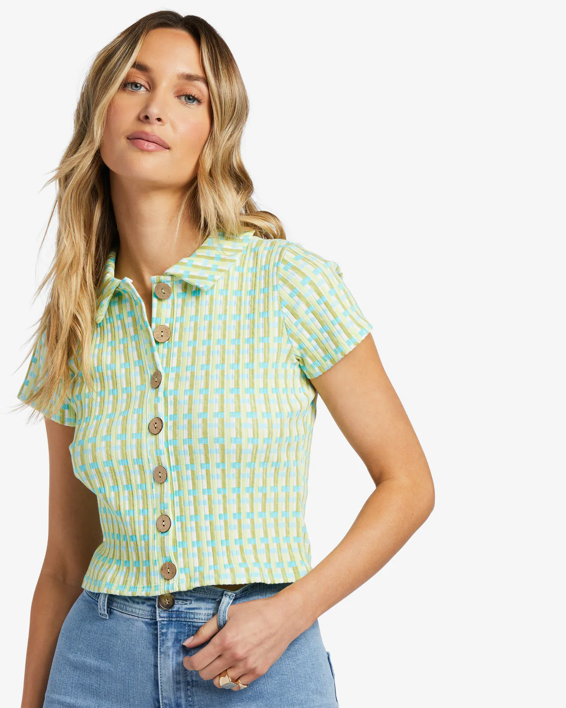 Billabong Forever Friend Rib Knit Top - Ocean Eyes -Biliabong Outlet