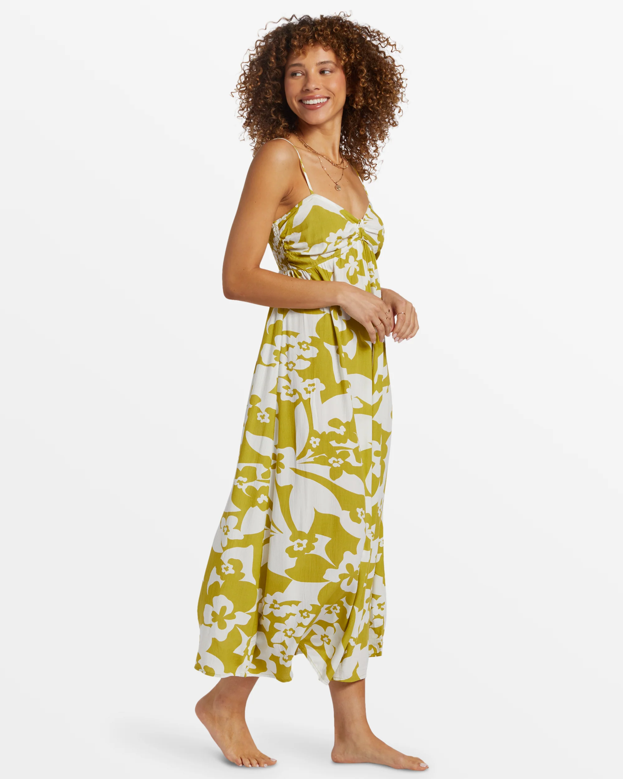 Billabong Daybreak Midi Midi Dress - Moss Joy -Biliabong Outlet