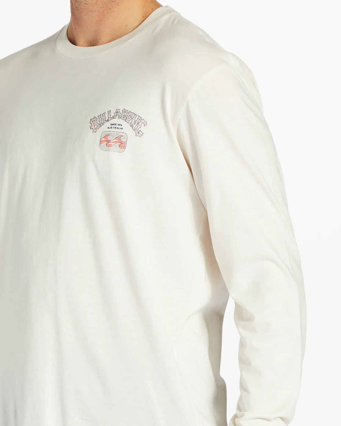 Billabong Theme Arch Long Sleeve Wave Washed T-Shirt - Off White -Biliabong Outlet