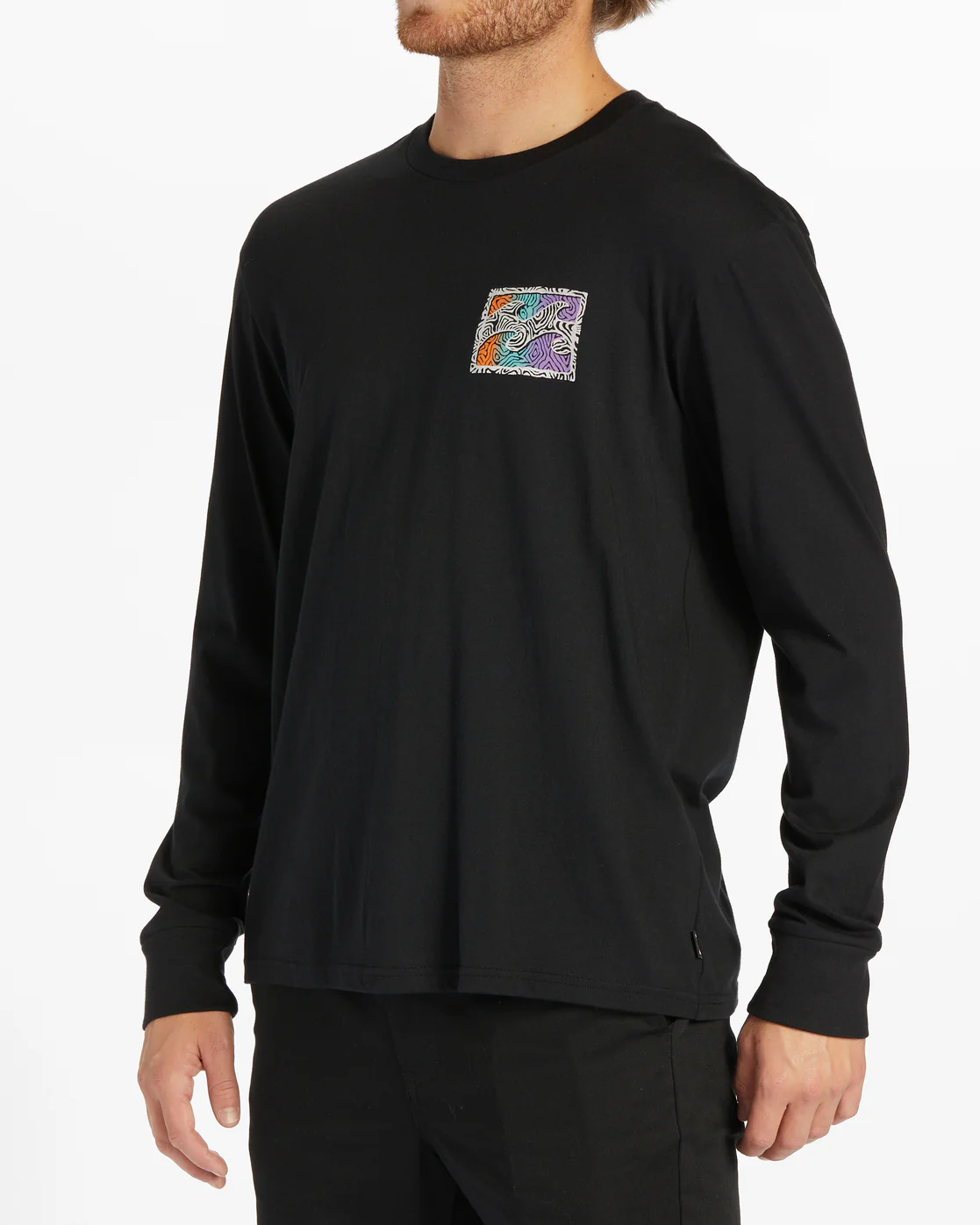 Billabong Crayon Wave Long Sleeve T-Shirt - Black -Biliabong Outlet