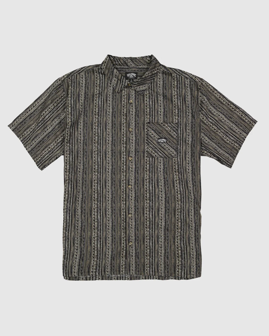 Billabong King Stringray Waves Short Sleeve Woven Shirt - Black -Biliabong Outlet