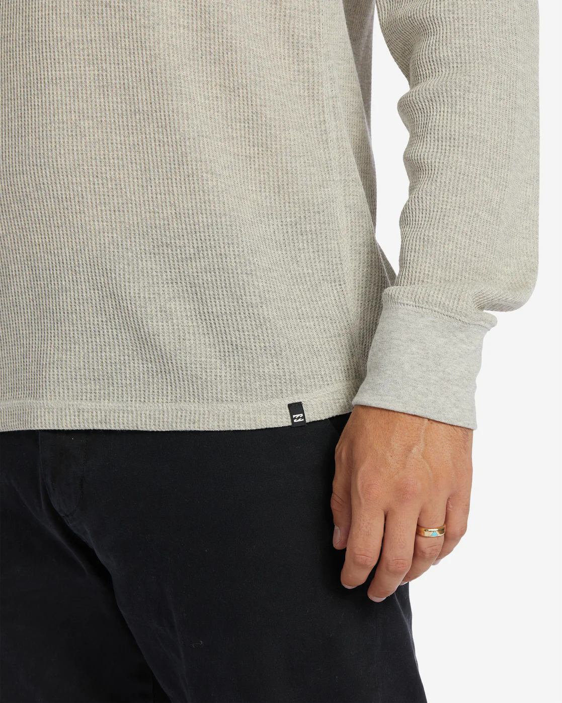 Billabong Essential Long Sleeve Thermal Top - Light Grey Heather -Biliabong Outlet