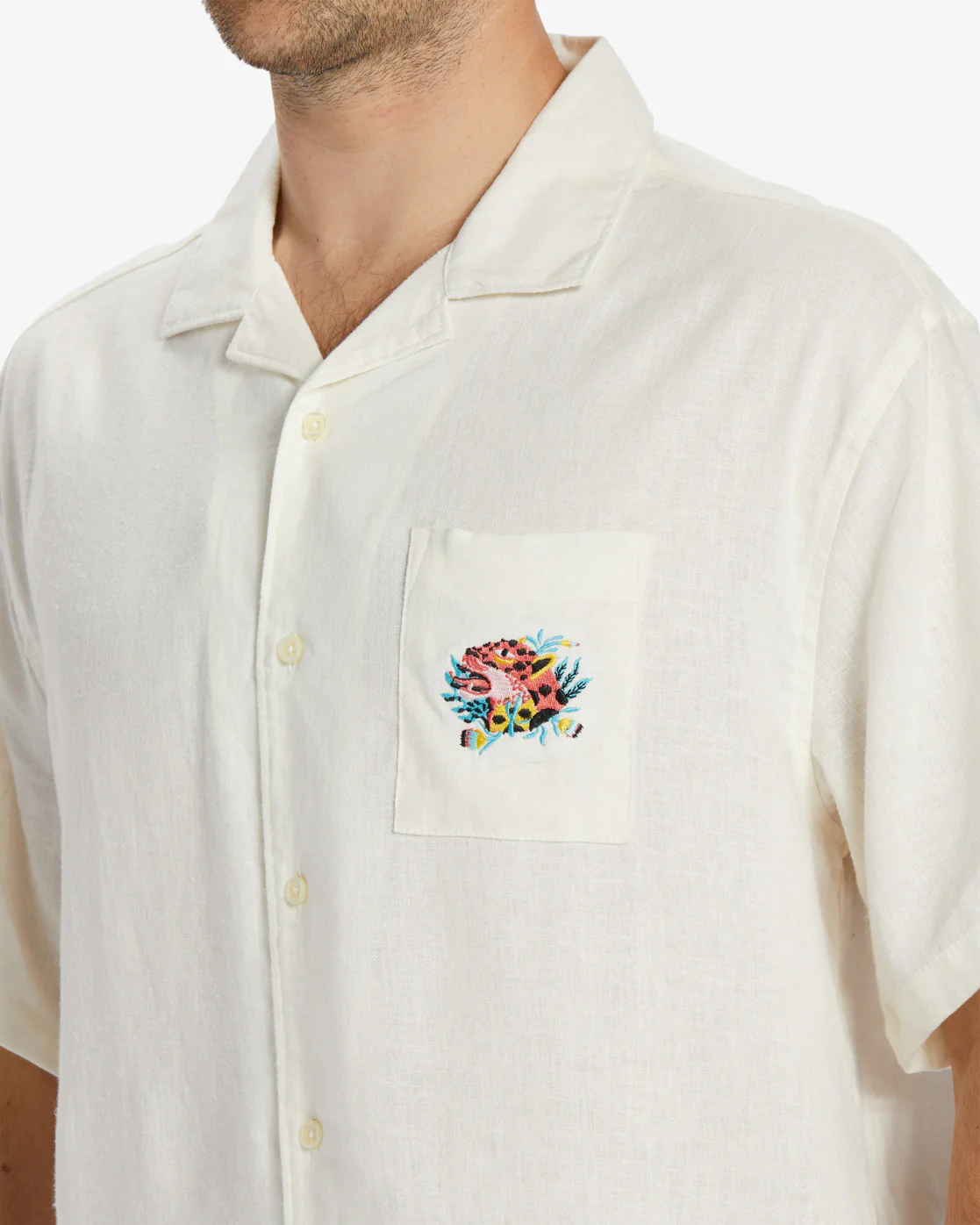 Billabong Zeledon Vacay Short Sleeve Shirt - Off White -Biliabong Outlet