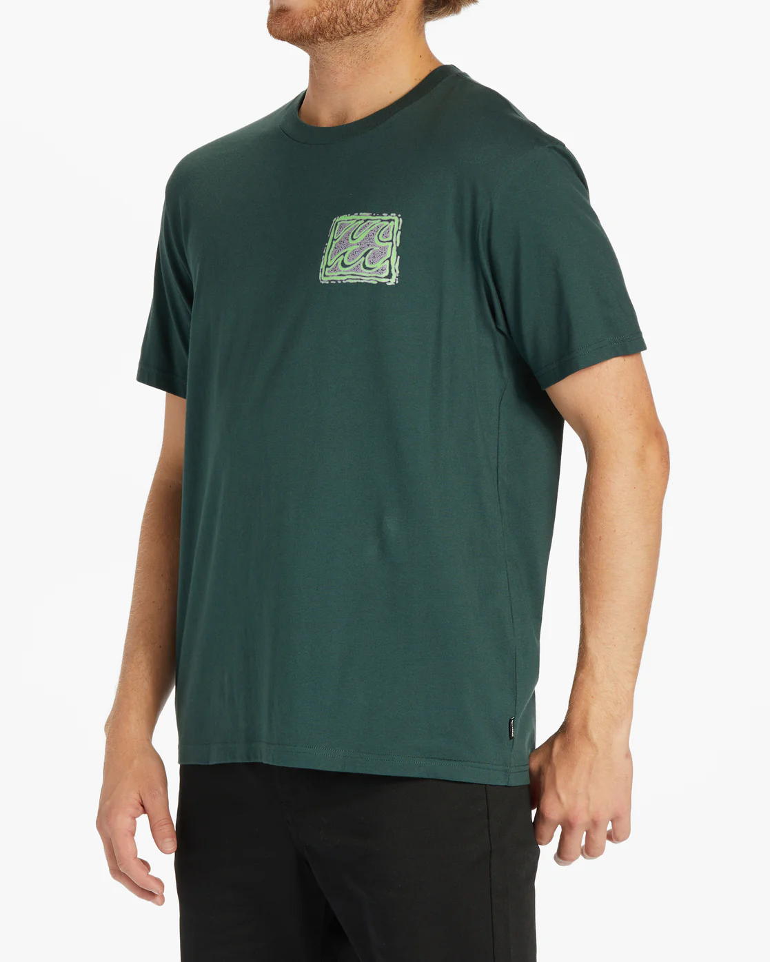 Billabong Crayon Wave Short Sleeve T-Shirt - Dark Forest -Biliabong Outlet