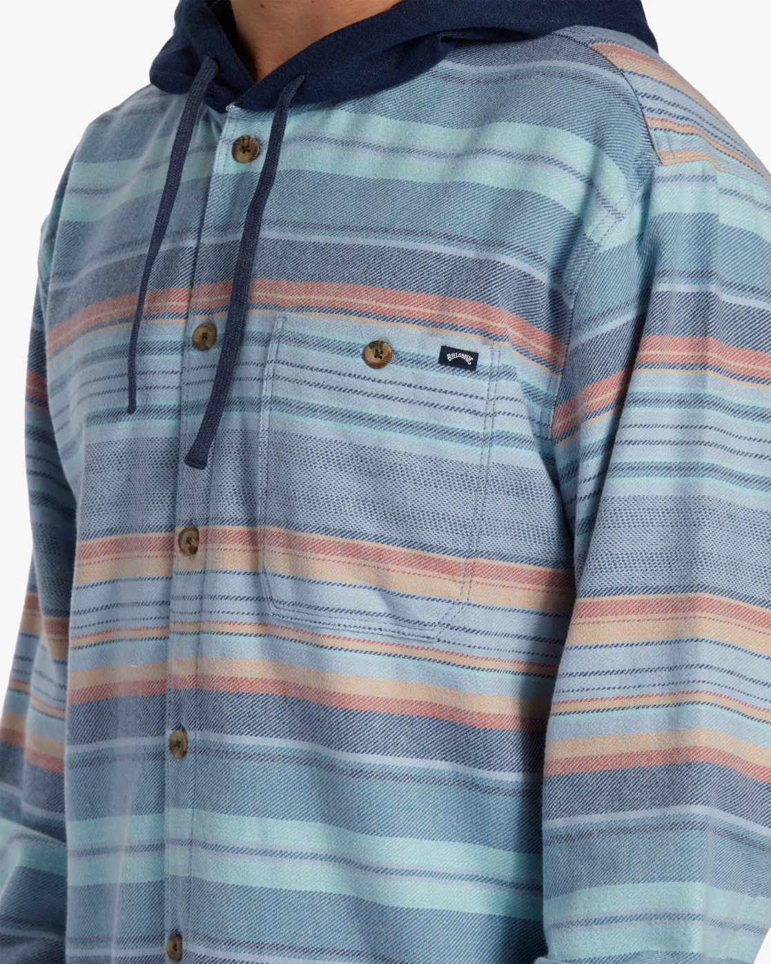 Billabong Baja Hooded Flannel Shirt - Maya Blue -Biliabong Outlet