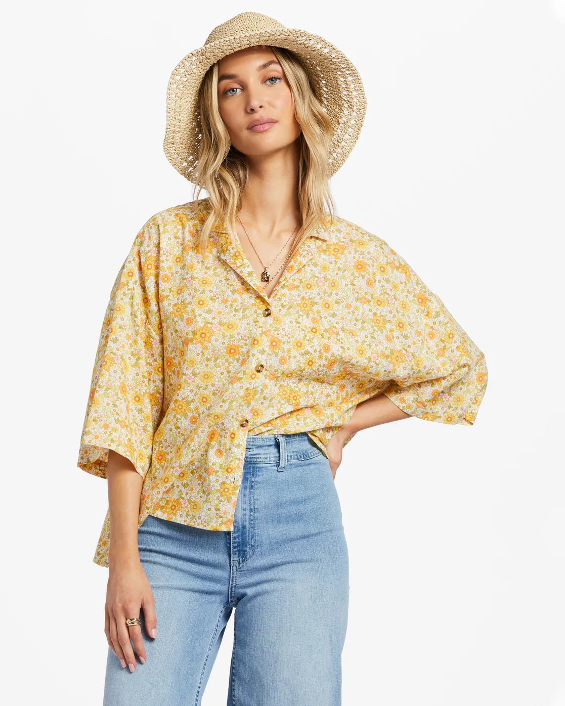 Billabong All Good Button-Down Top - Multi 1 -Biliabong Outlet