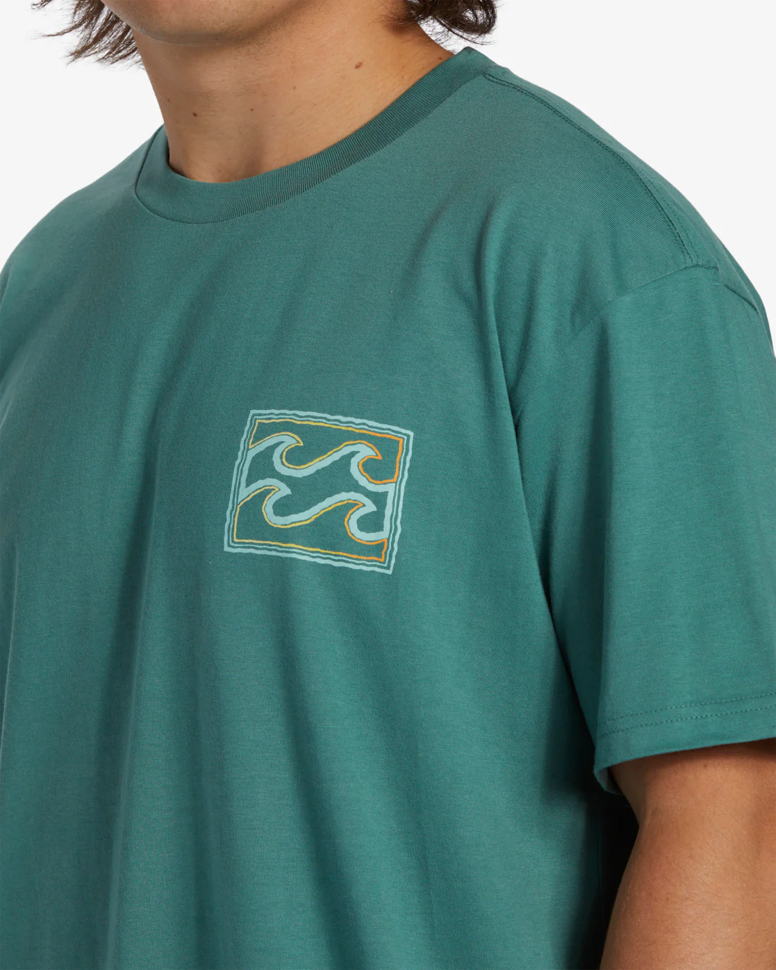 Billabong Crayon Wave Short Sleeve T-Shirt - Billiard -Biliabong Outlet