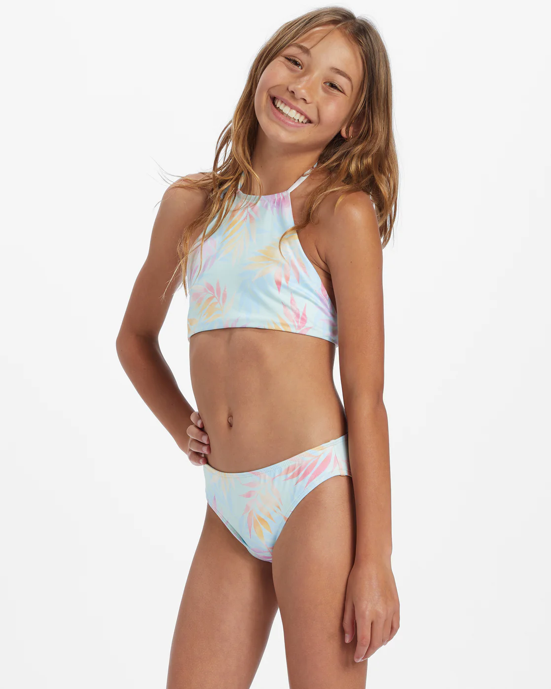 Billabong Girls Sweet Tropic High Neck Set Bikini Set - Sweet Mint -Biliabong Outlet