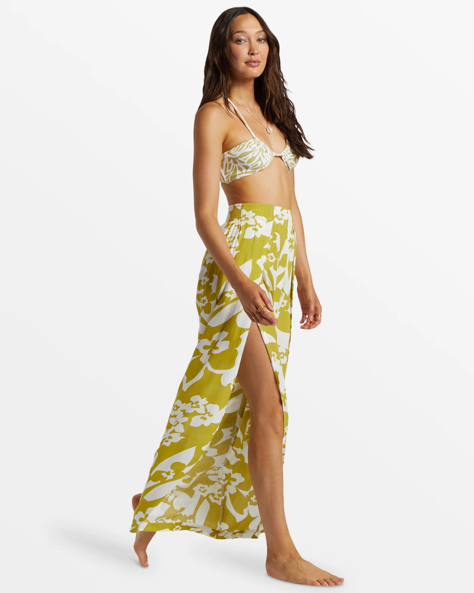 Billabong Split Spirit Floral Pants - Moss Joy -Biliabong Outlet
