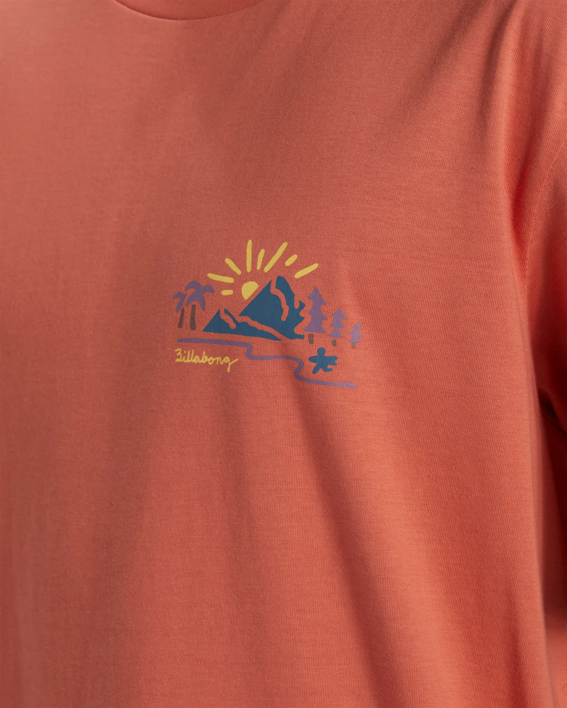 Billabong Panorama Short Sleeve T-Shirt - Coral -Biliabong Outlet