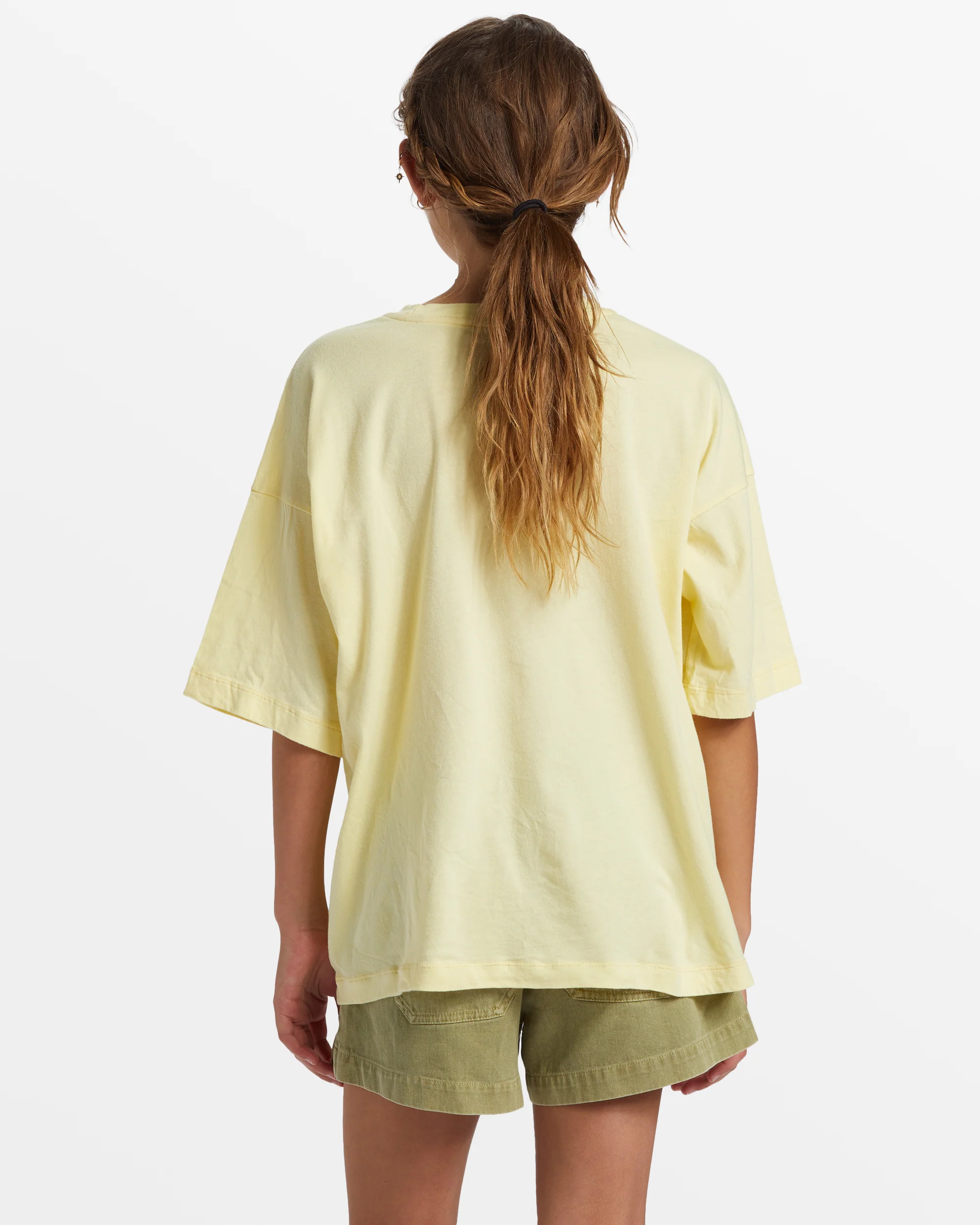 Billabong Girl's Dusk To Dawn Oversized T-Shirt - Mellow Yellow -Biliabong Outlet