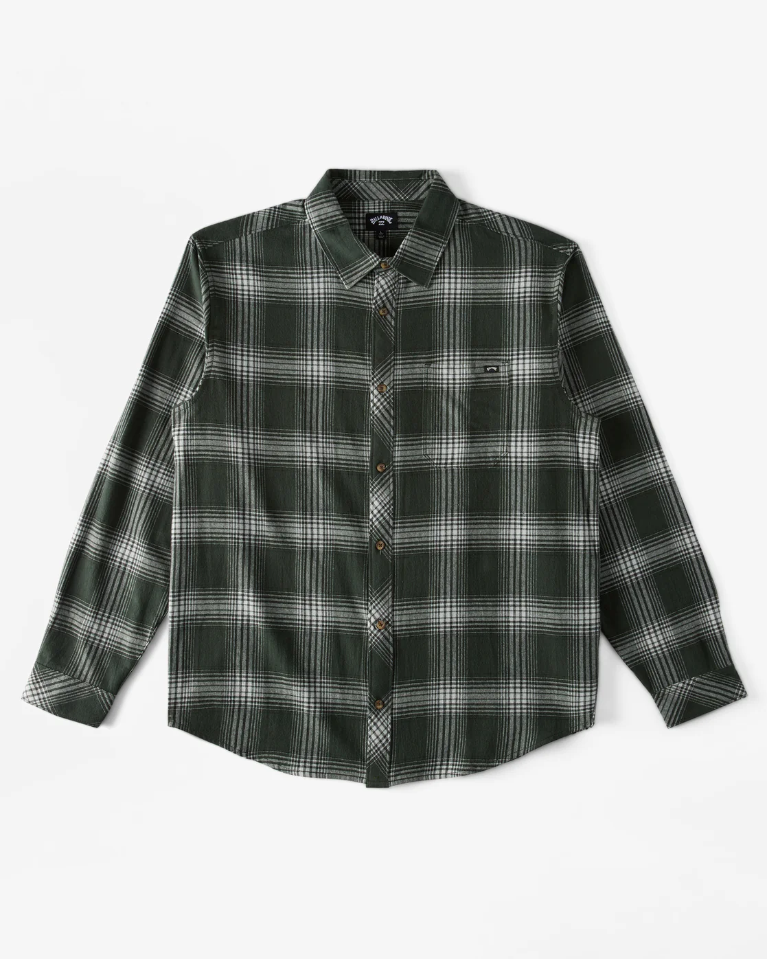 Billabong Coastline Flannel Long Sleeve Shirt - Dusty Forest -Biliabong Outlet