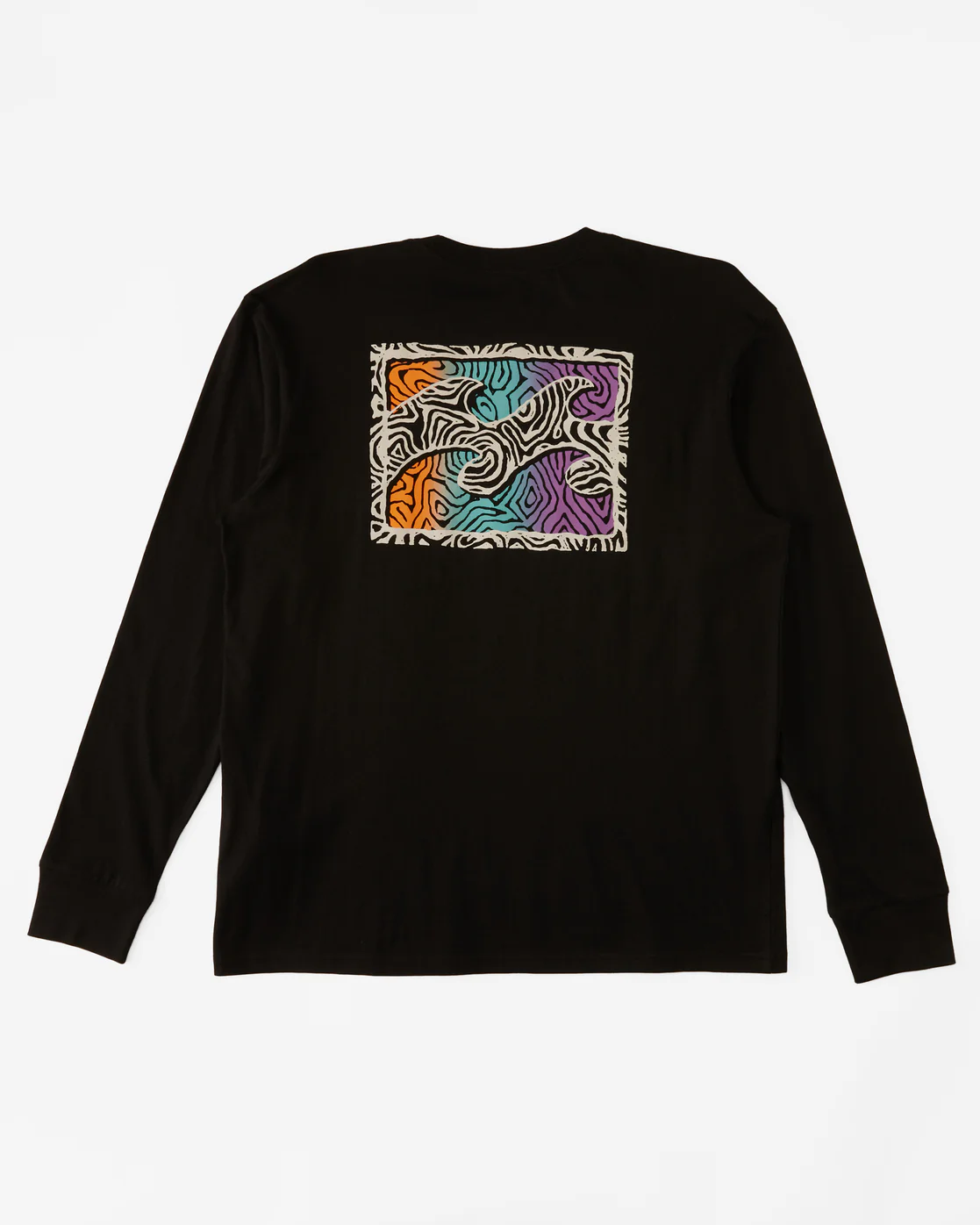 Billabong Crayon Wave Long Sleeve T-Shirt - Black -Biliabong Outlet