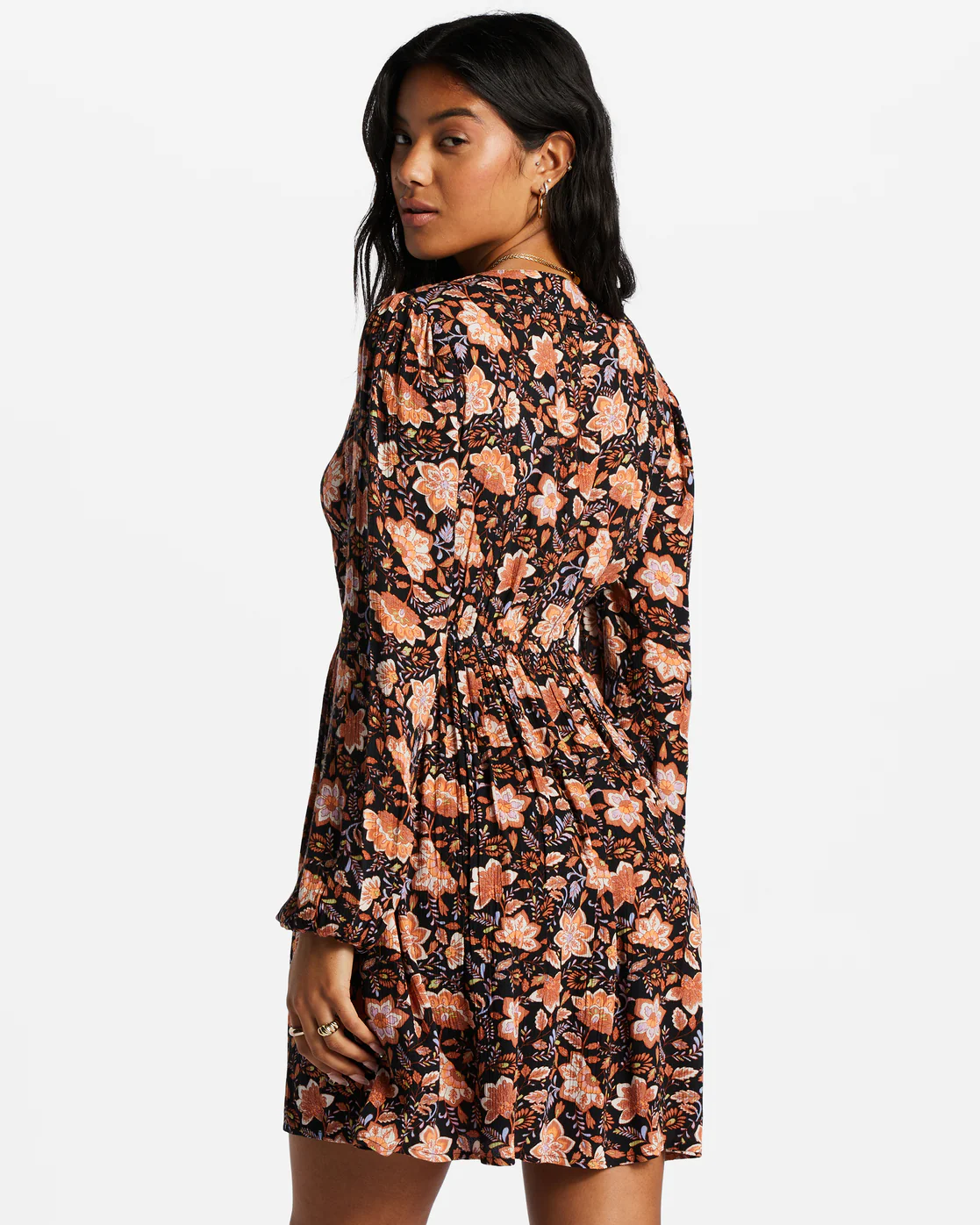 Billabong Sweetest Dream Mini Dress - Black Pebble -Biliabong Outlet