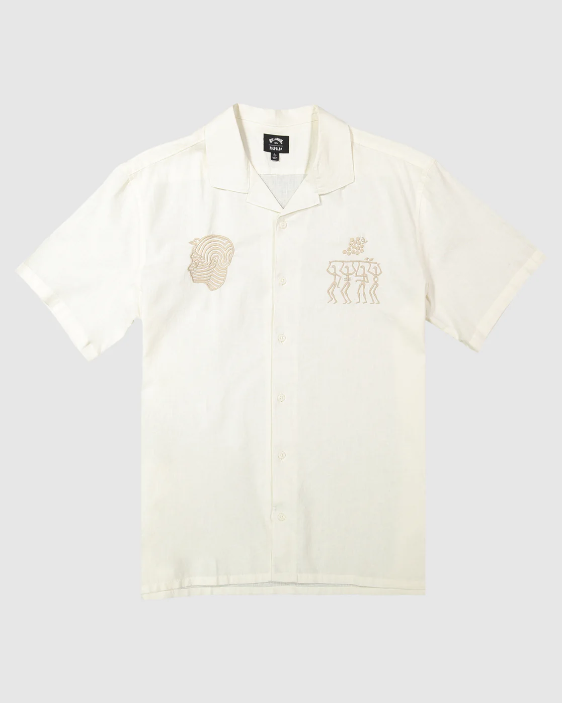 Billabong Pilpeled Tribe Hemp Vacay Short Sleeve Tops Traditional - White -Biliabong Outlet