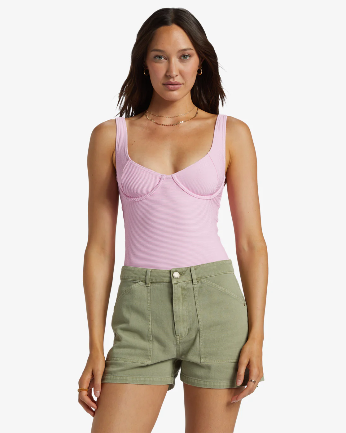 Billabong Leia Denim Shorts - Army -Biliabong Outlet