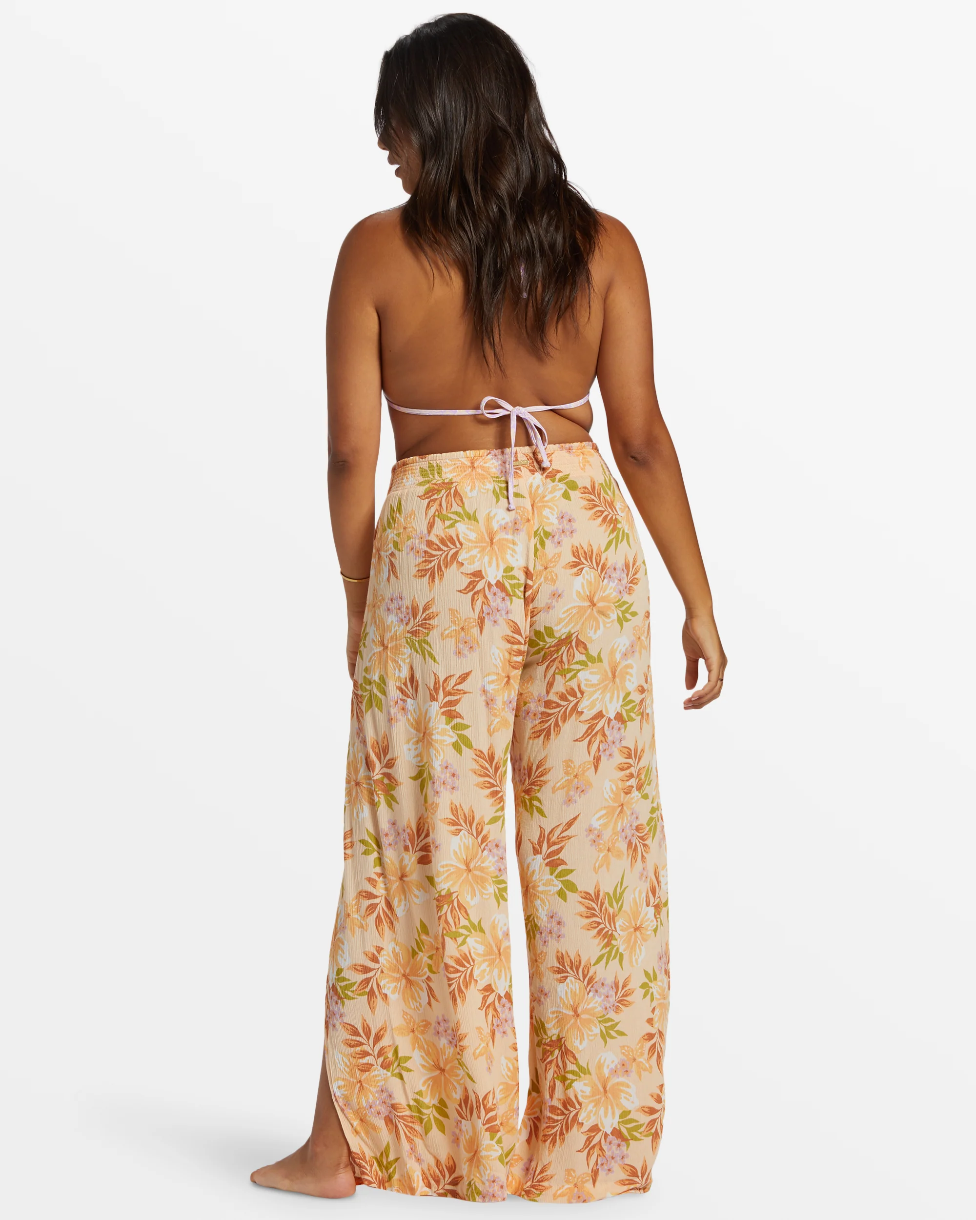 Billabong Split Spirit Floral Pants - Peach Whip -Biliabong Outlet