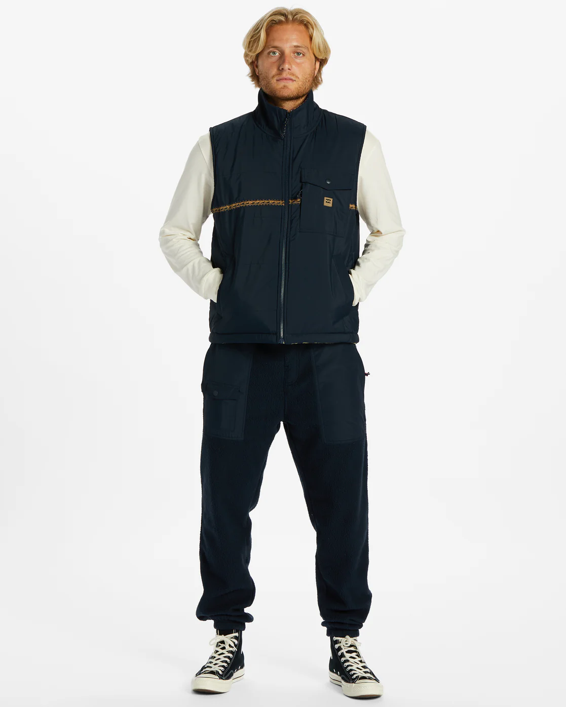 Billabong A/Div Trail Reversible Full-Zip Vest - Navy -Biliabong Outlet