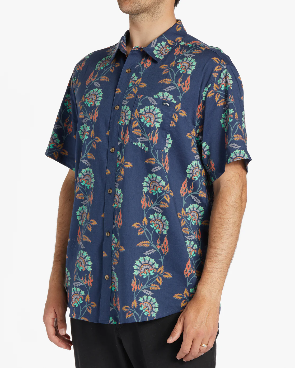 Billabong Sundays Short Sleeve Shirt - Dark Blue -Biliabong Outlet