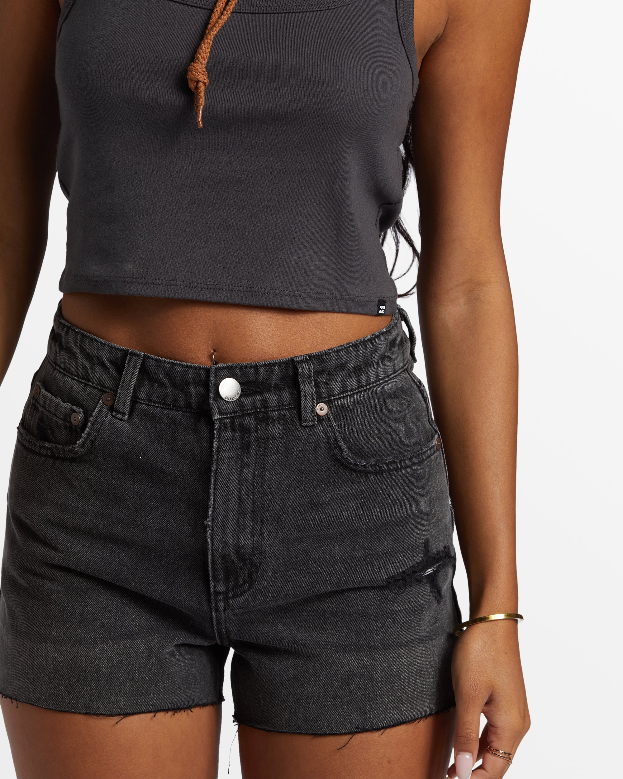 Billabong High Tides Short Denim Shorts - Fade To Black -Biliabong Outlet