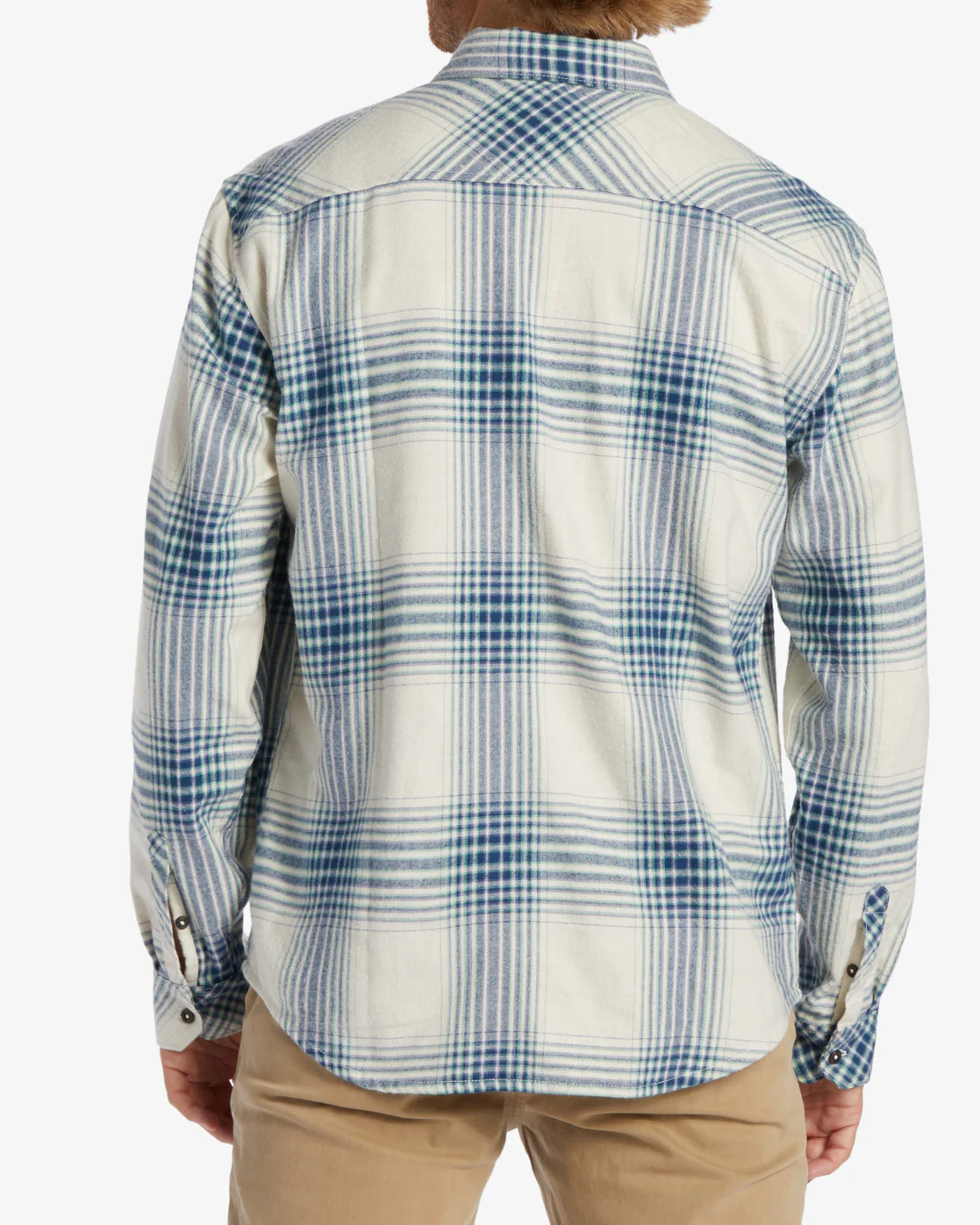 Billabong Coastline Flannel Long Sleeve Shirt - Stone -Biliabong Outlet