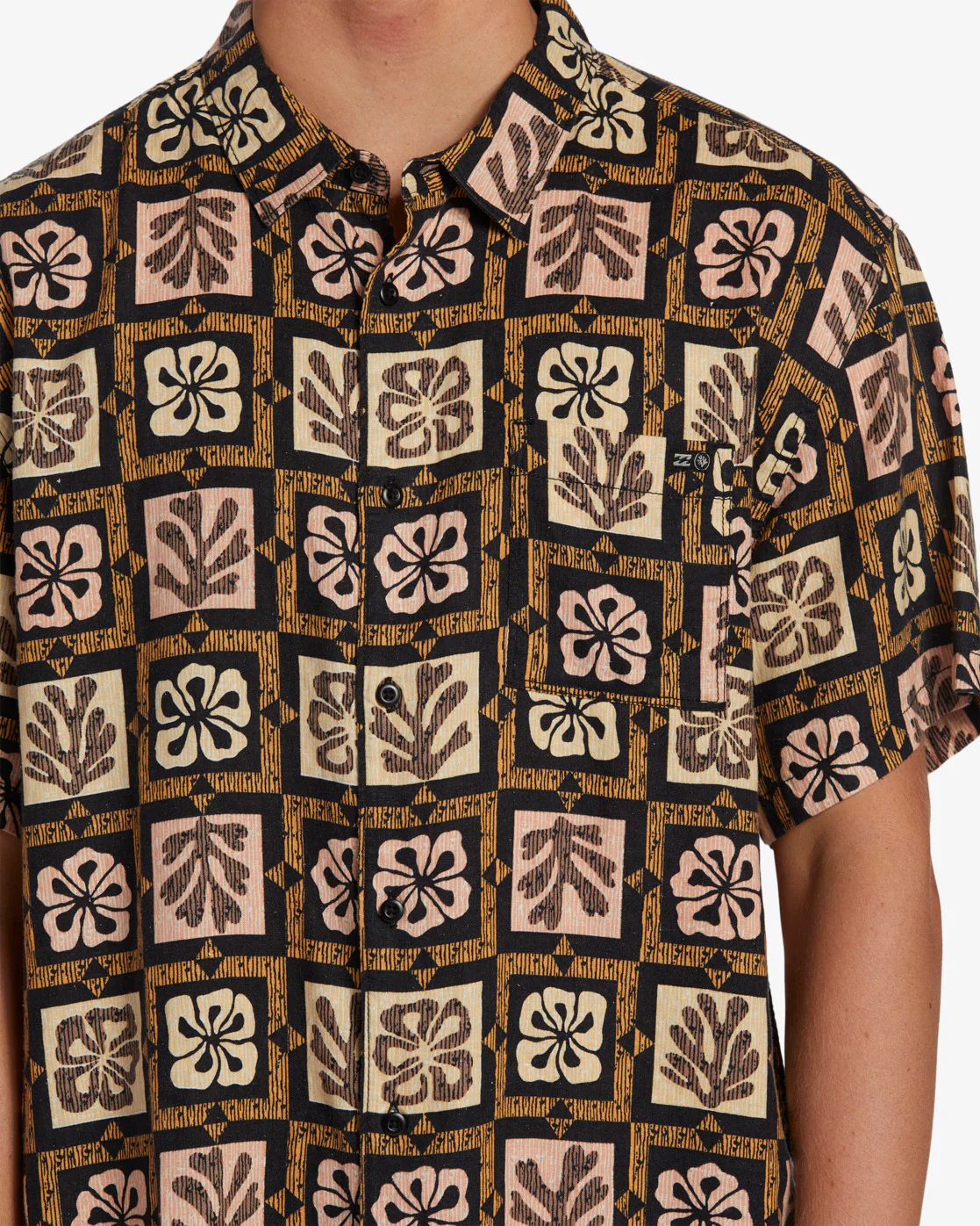 Billabong Tiki Reef Hemp Short Sleeve Woven Shirt - Tiki -Biliabong Outlet