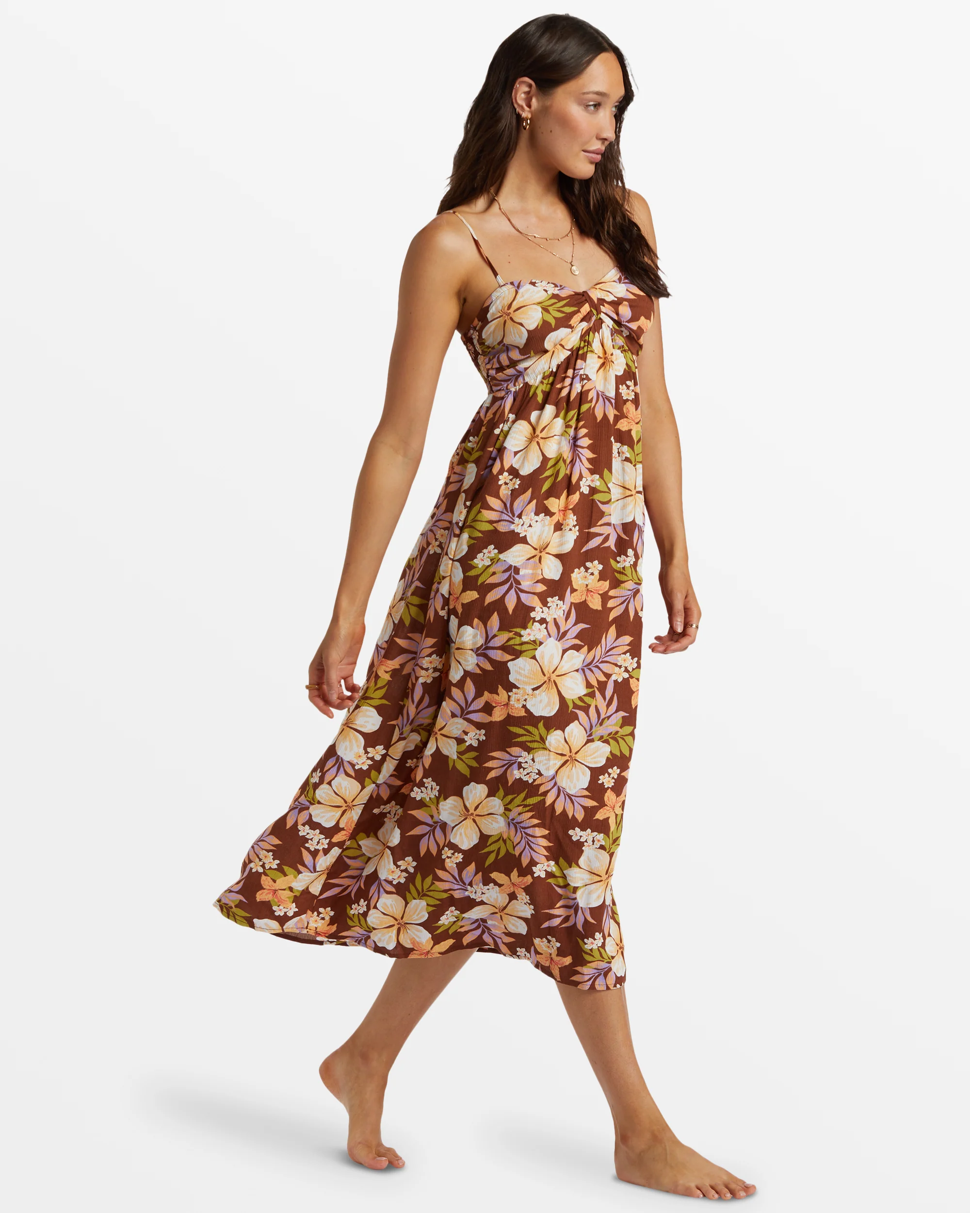 Billabong Daybreak Midi Midi Dress - Toasted Coconut -Biliabong Outlet
