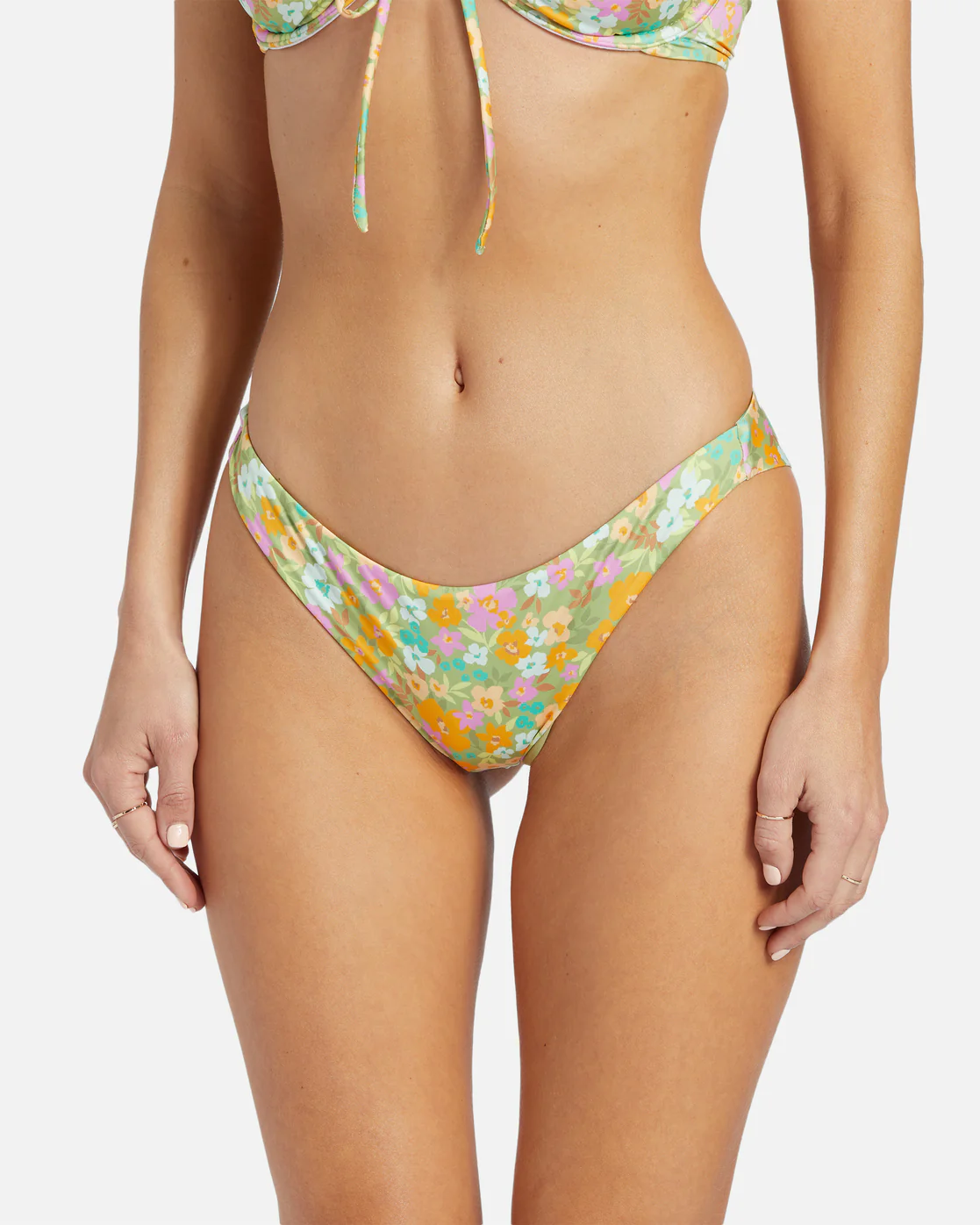 Billabong On The Bright Side Tanga Bikini Bottoms - Palm Green -Biliabong Outlet