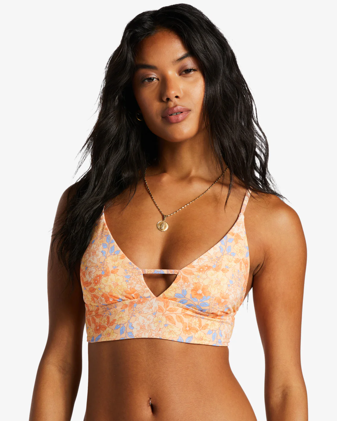 Billabong Fine By Me Reversible V-Neck Bikini Top - Light Melon -Biliabong Outlet