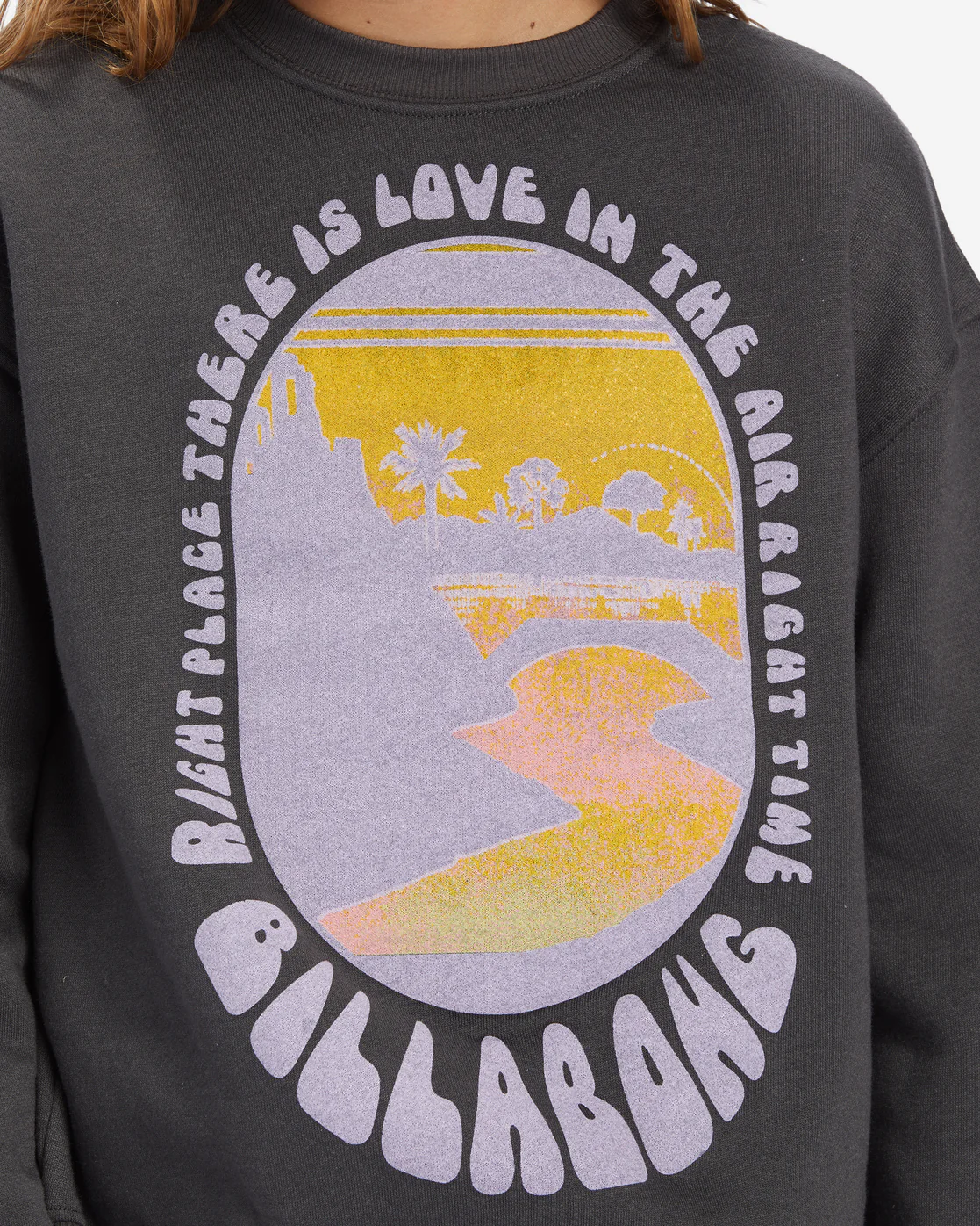 Billabong Girls Love In The Air Sweatshirt - Off Black -Biliabong Outlet