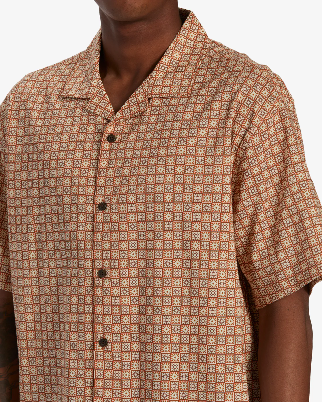 Billabong Sundays Vacay Short Sleeve Woven Shirt - Mustard -Biliabong Outlet