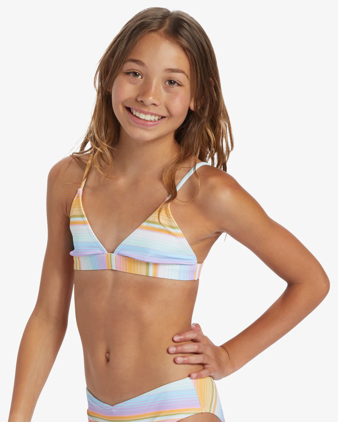 Billabong Girls Blissed Out Banded Tri Set Bikini Set - Multi -Biliabong Outlet