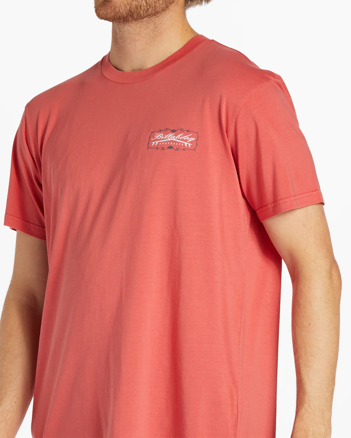 Billabong Crossboards Short Sleeve Wave Washed T-Shirt - Coral -Biliabong Outlet