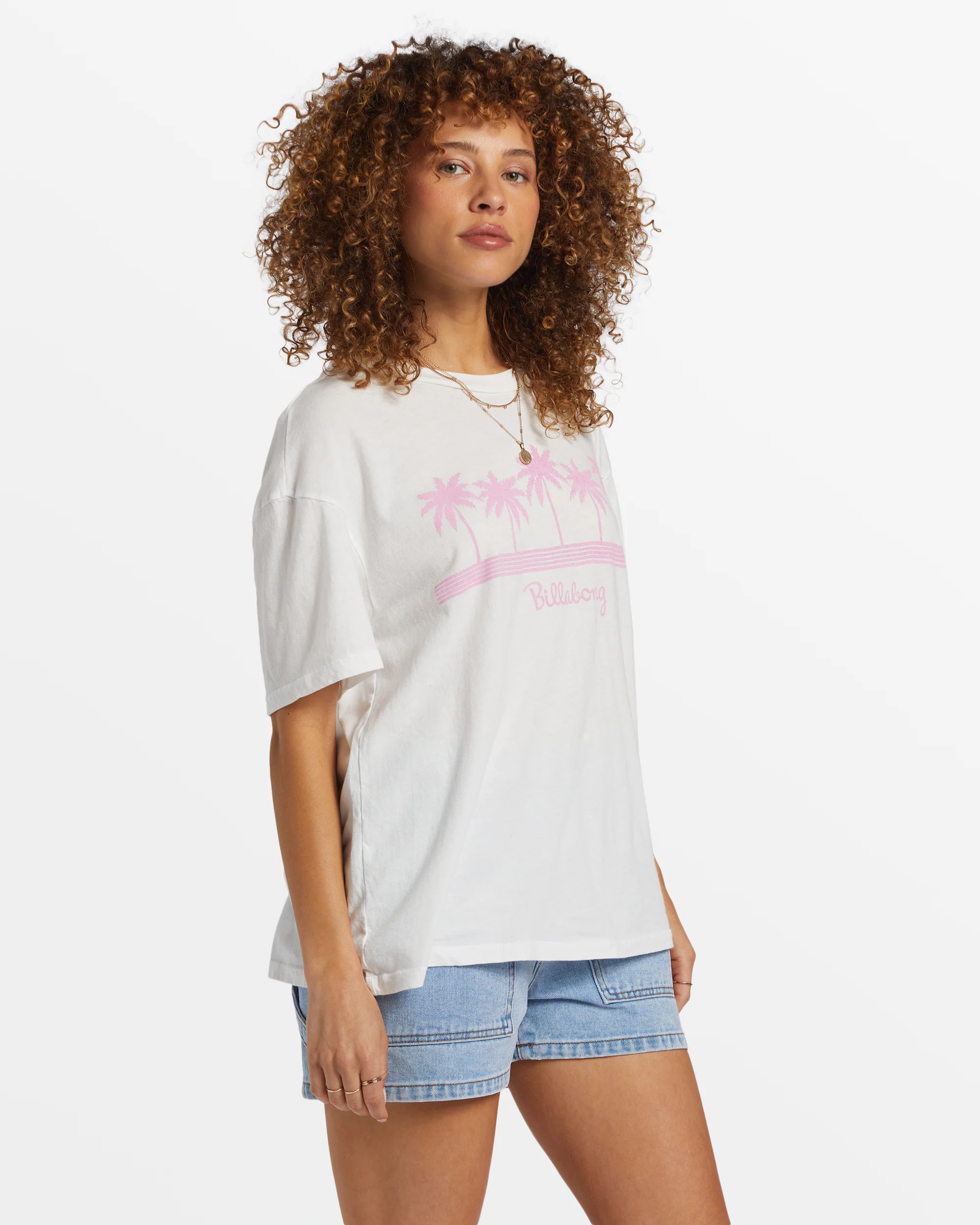 Billabong Vacation Spot Oversized T-Shirt - Salt Crystal -Biliabong Outlet