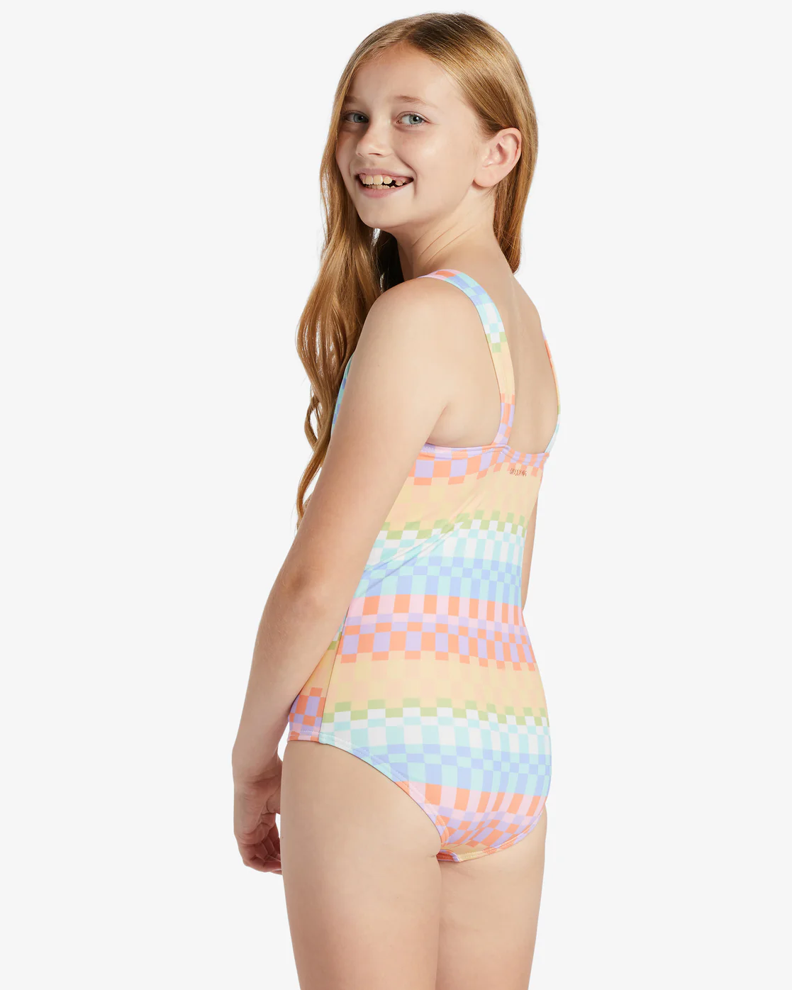 Billabong Girls Paradise Check One-Piece Swimsuit - Multi -Biliabong Outlet