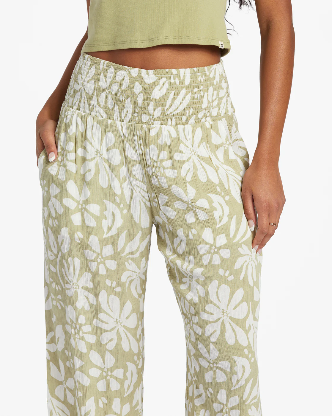 Billabong New Waves 2 Wide-Leg Pants - Avocado 2 -Biliabong Outlet