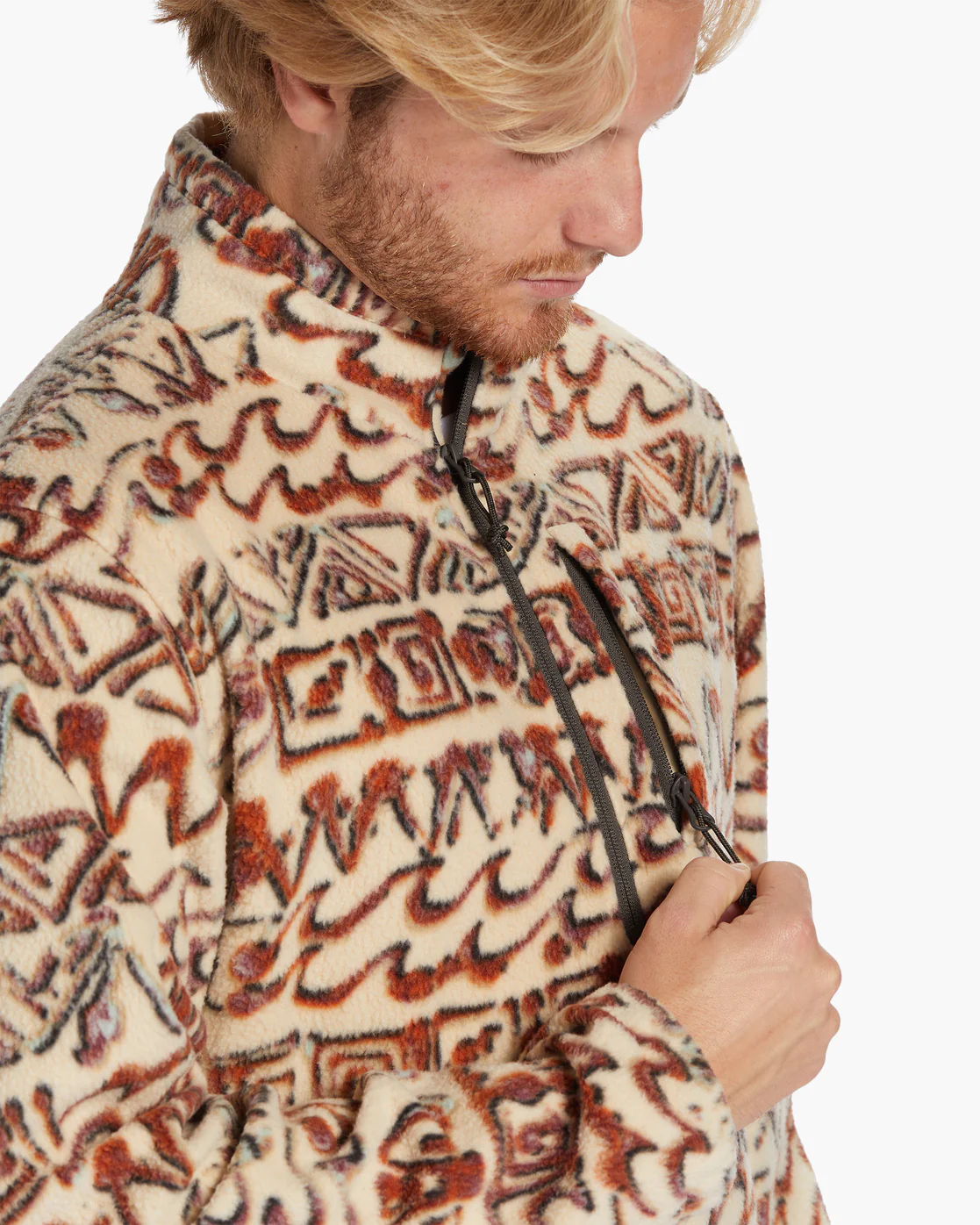 Billabong Boundary Half-Zip Mock Neck Fleece - Chino -Biliabong Outlet