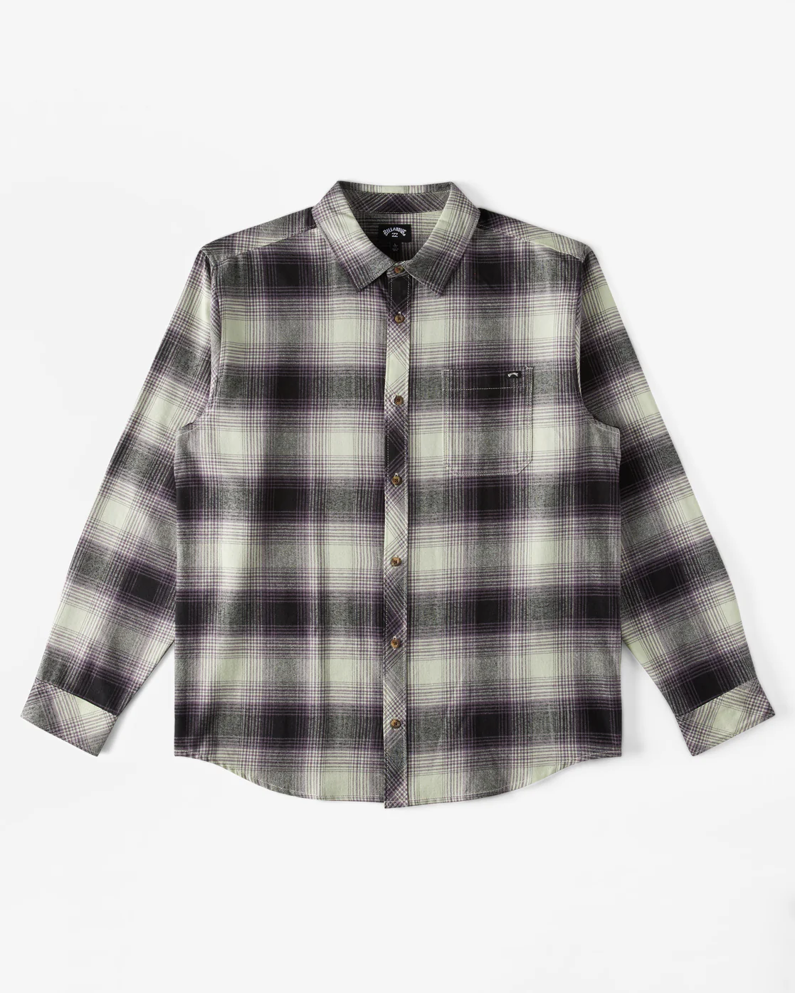 Billabong Coastline Flannel Long Sleeve Shirt - Mint Cream -Biliabong Outlet