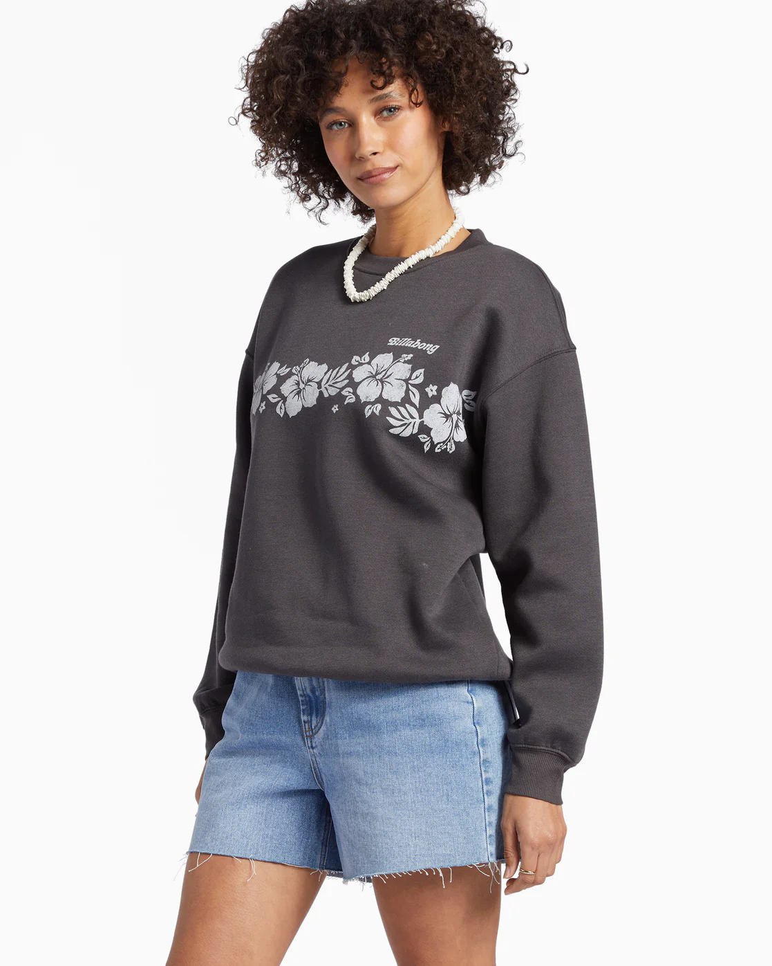 Billabong Forget Me Not Sweatshirt - Off Black -Biliabong Outlet