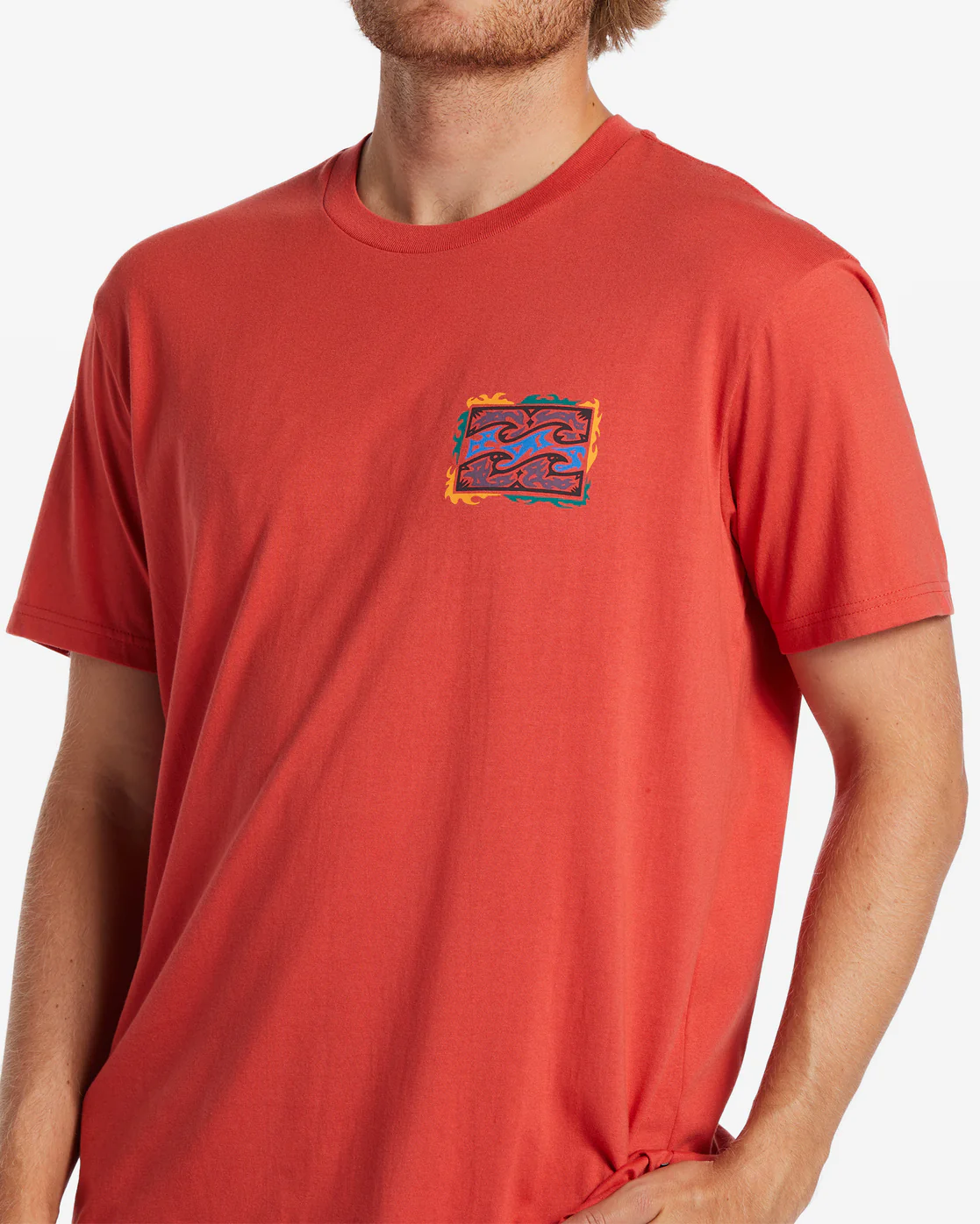 Billabong Crayon Wave T-Shirt - Coral -Biliabong Outlet