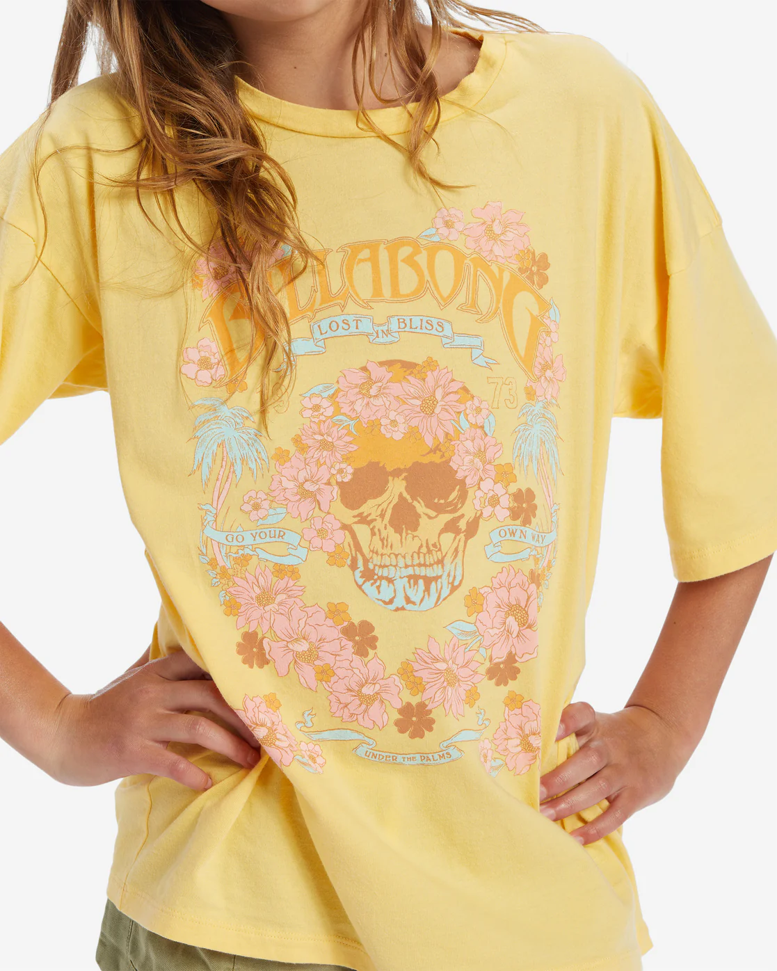 Billabong Girls Lost In Bliss T-Shirt - Honeysuckle -Biliabong Outlet