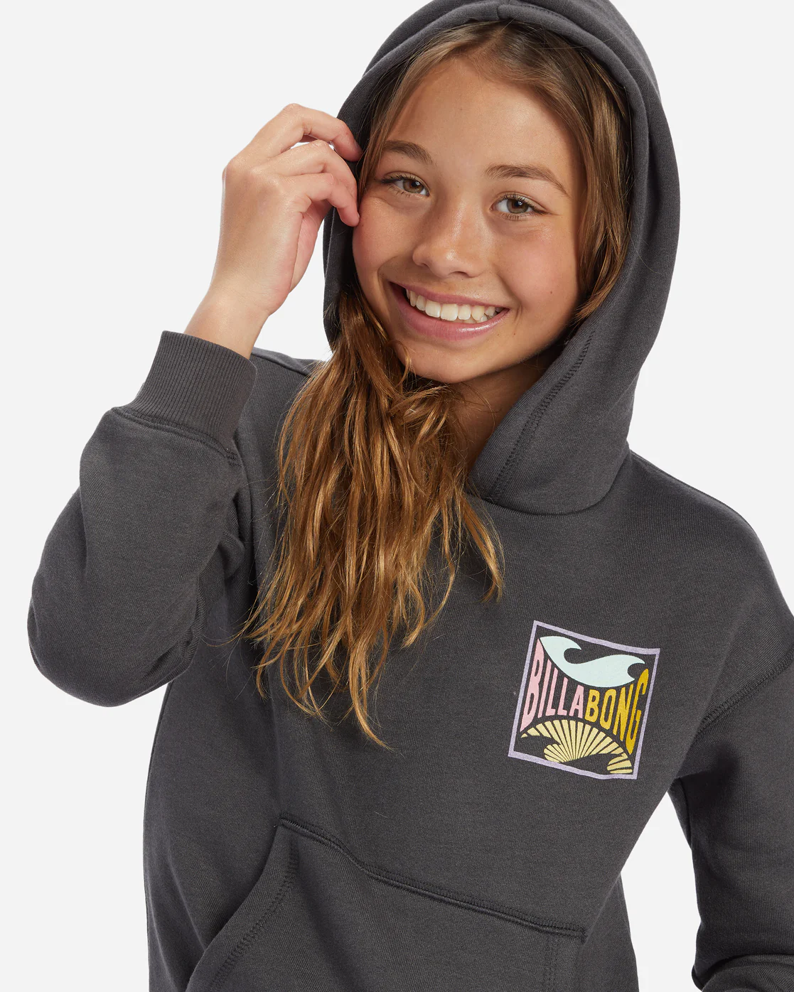 Billabong Girls Throwback Waves Sweatshirt - Off Black -Biliabong Outlet