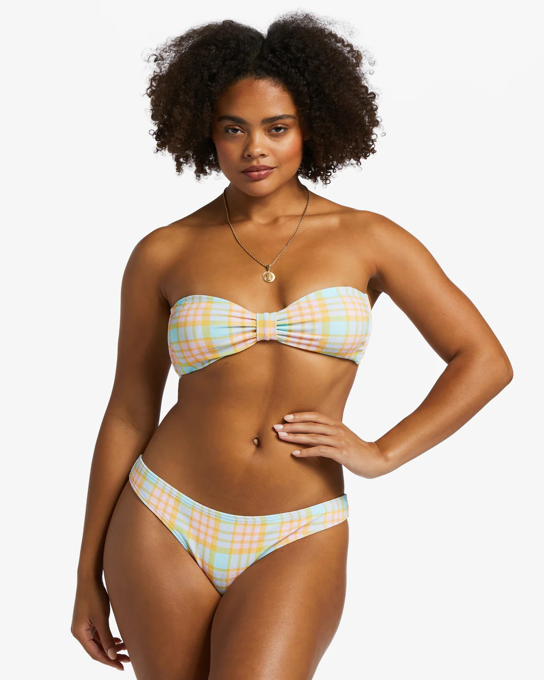 Billabong Check Please Cocoa Skimpy Bikini Bottoms - Multi -Biliabong Outlet