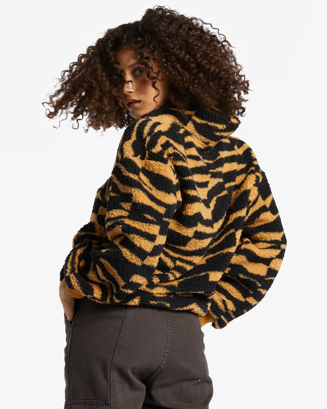 Billabong Time Off Half-Zip Fleece Pullover - Cosmic Khaki -Biliabong Outlet