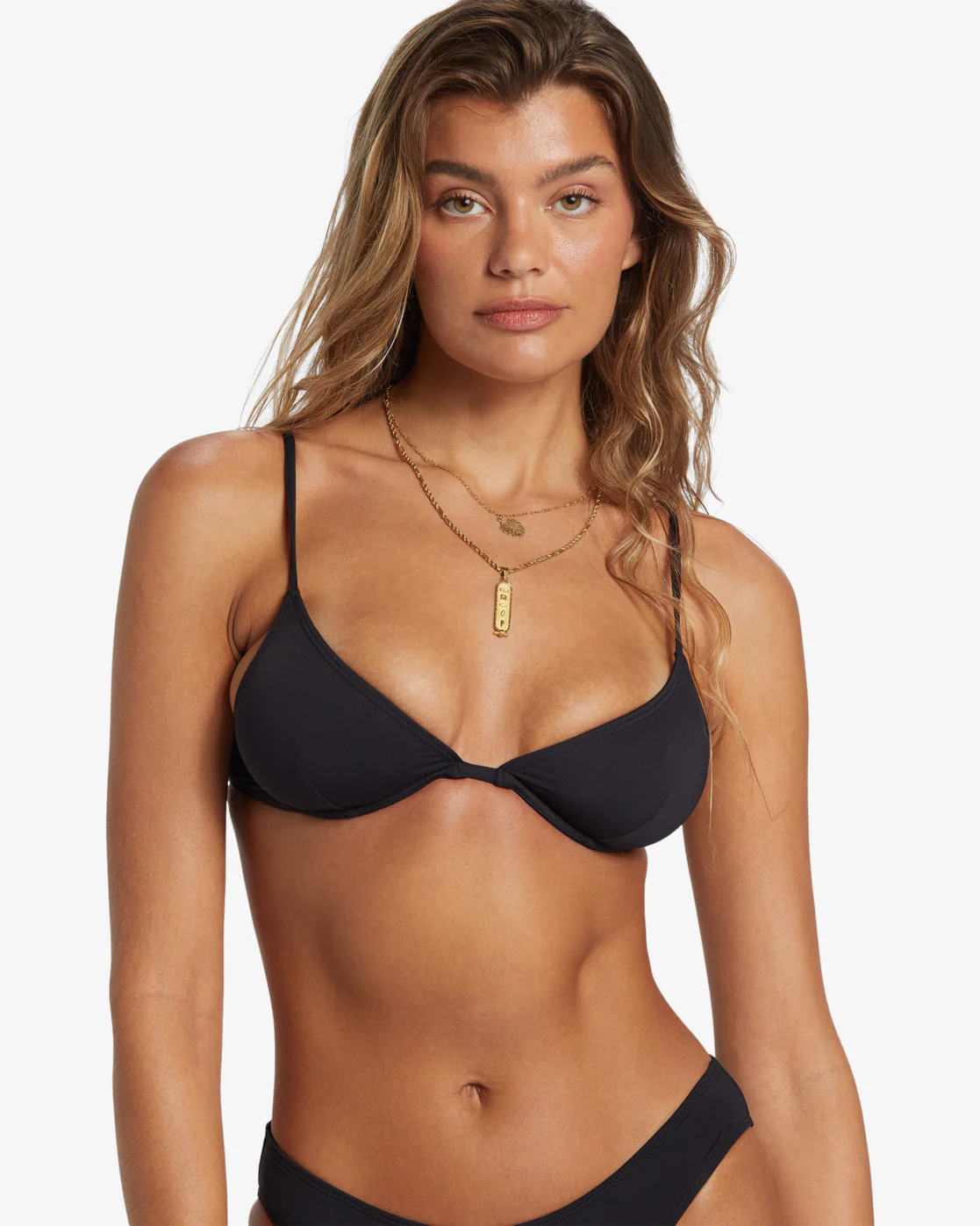 Billabong Sol Searcher Reese Underwire Bikini Top - Black Pebble -Biliabong Outlet