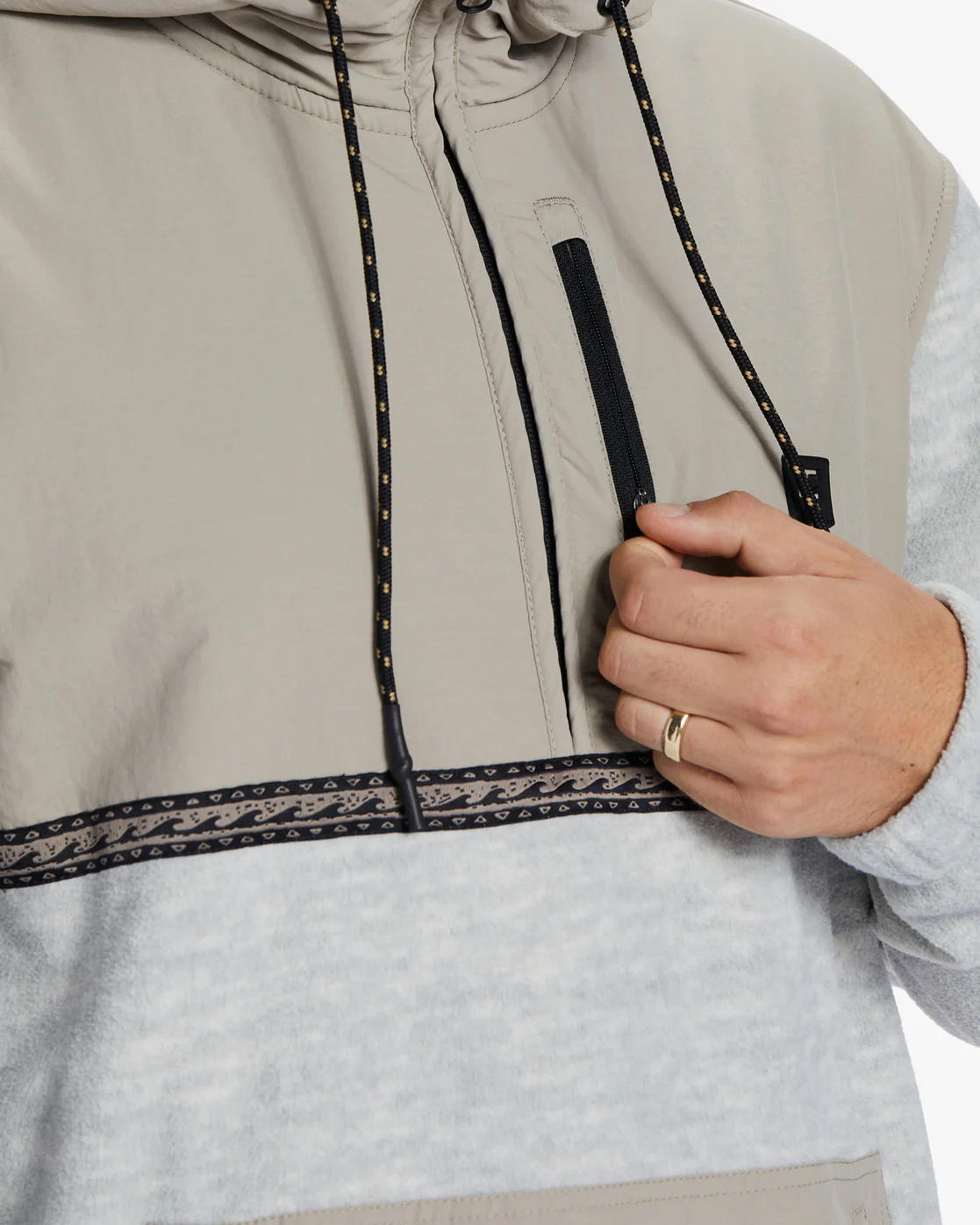 Billabong Boundary Graphene Half-Zip Fleece - Oatmeal Heather -Biliabong Outlet